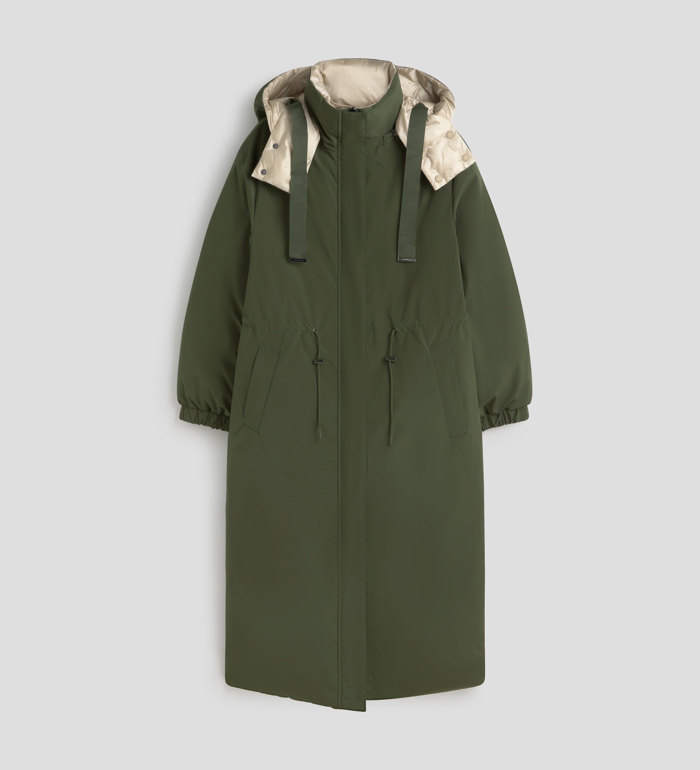 Parka larga reversible