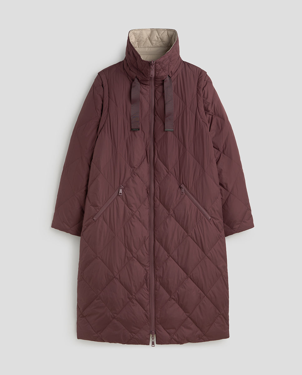 Doudoune longue réversible