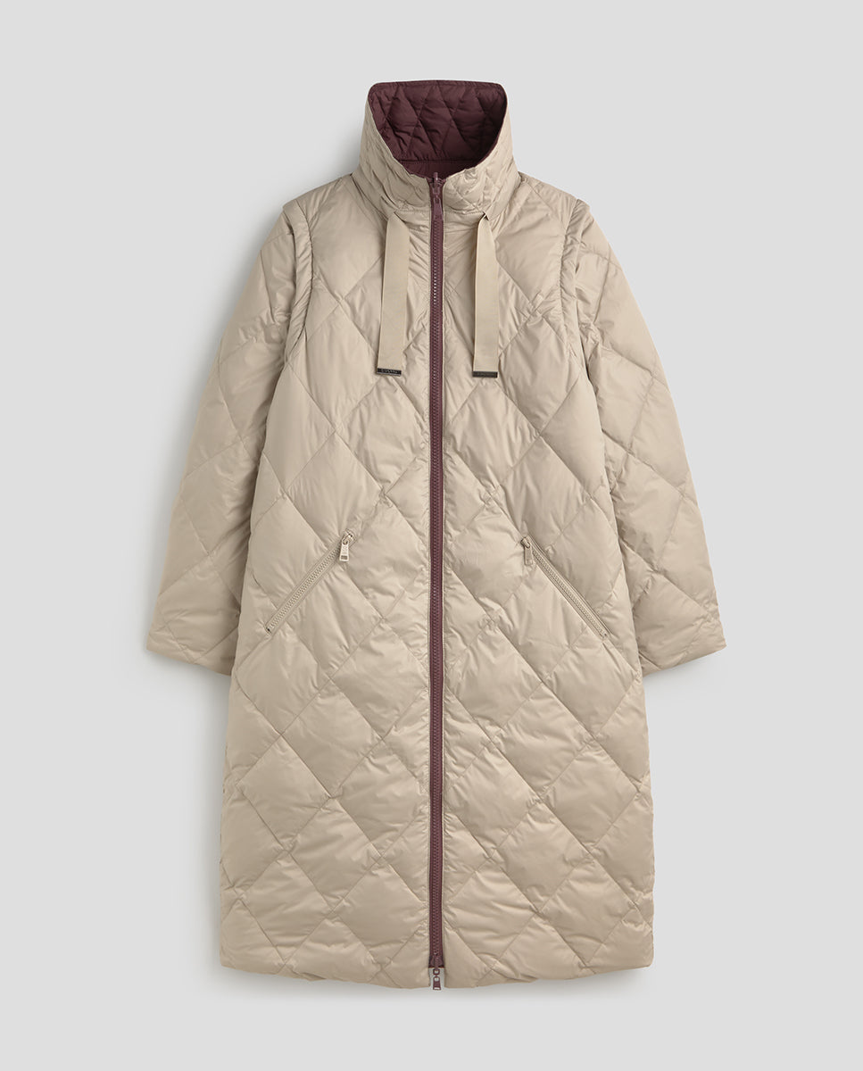 Doudoune longue réversible