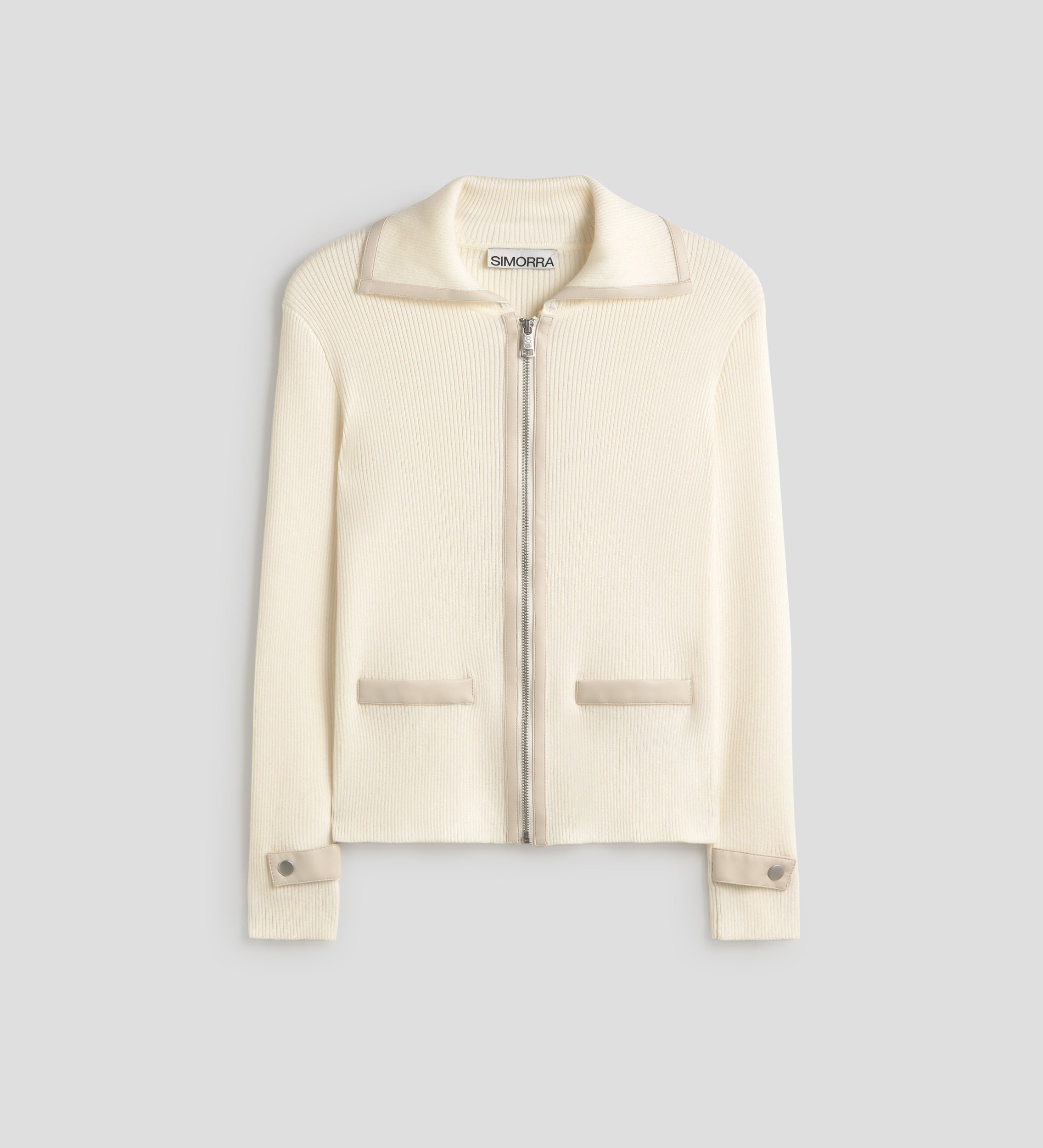 Veste tricotée simili cuir
