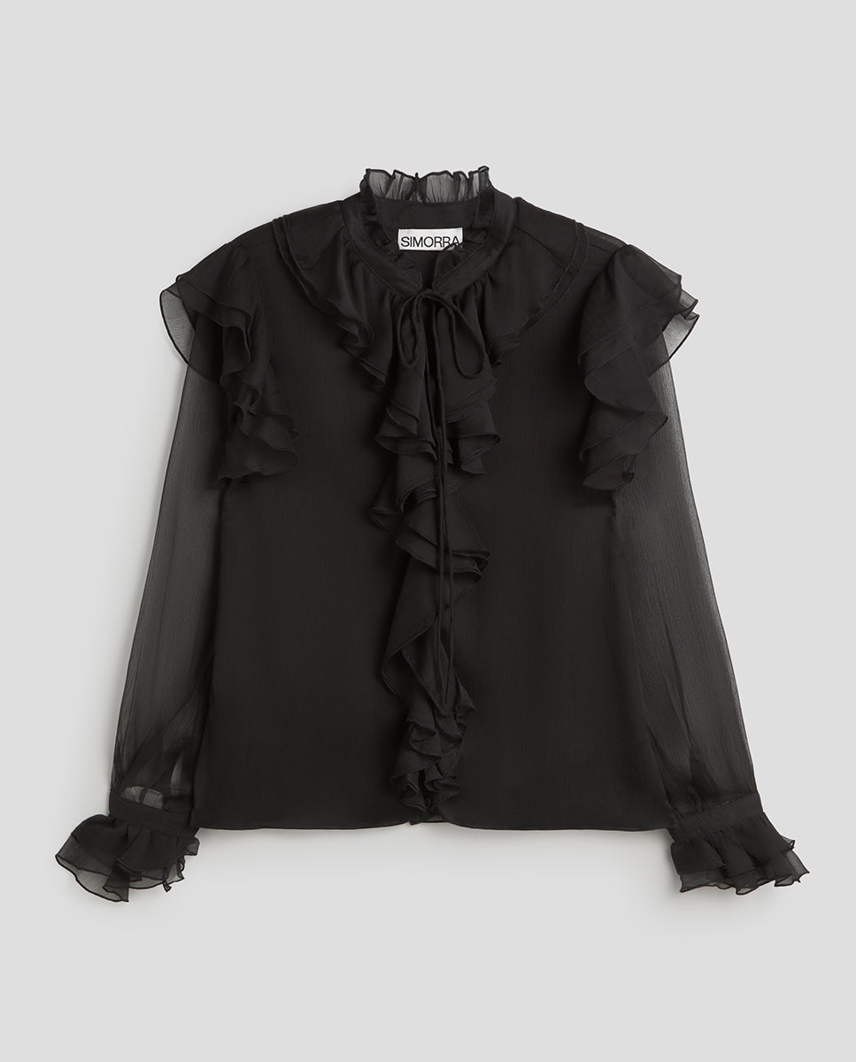 Flowy blouse with ruffles
