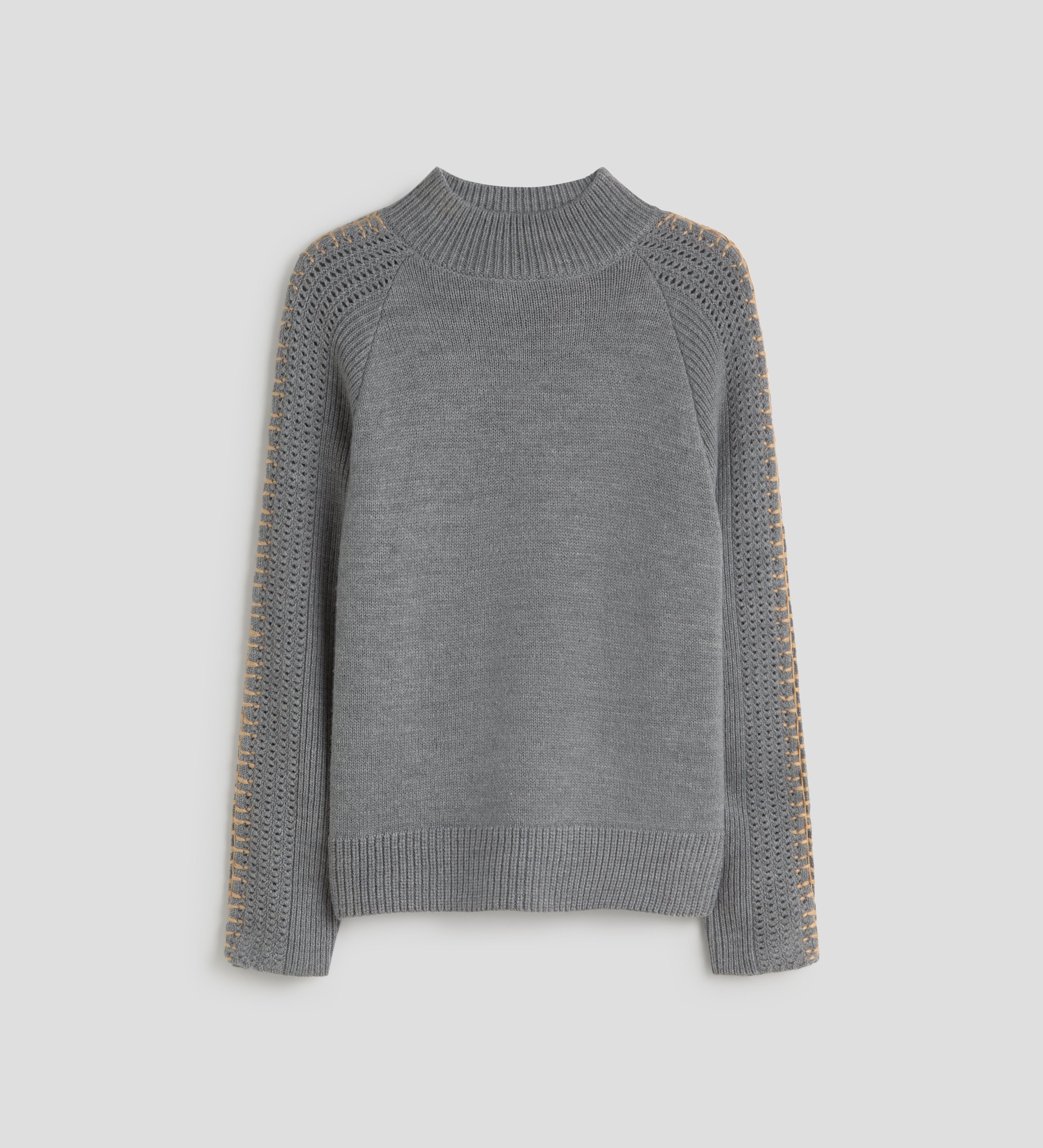 Knit sweater with contrast stitching