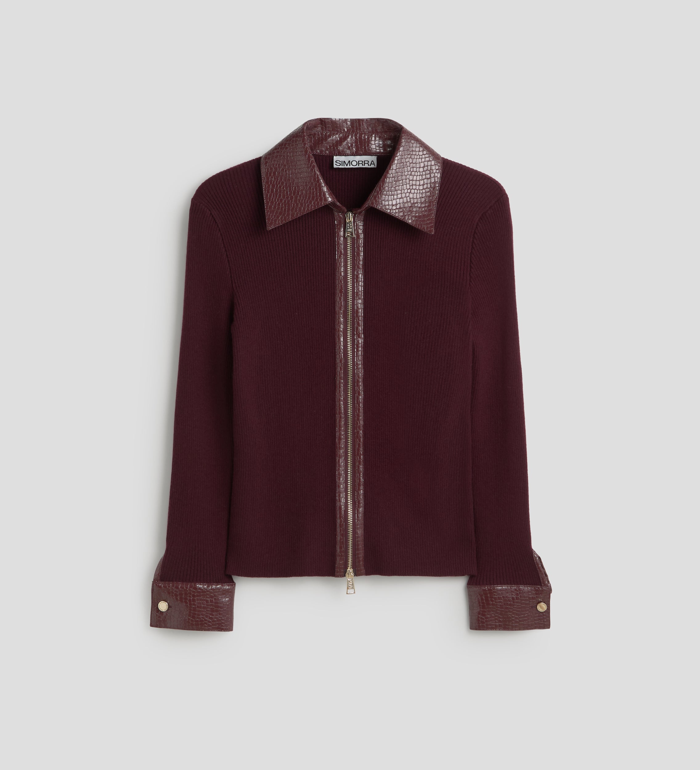 Chaqueta de punto combinado