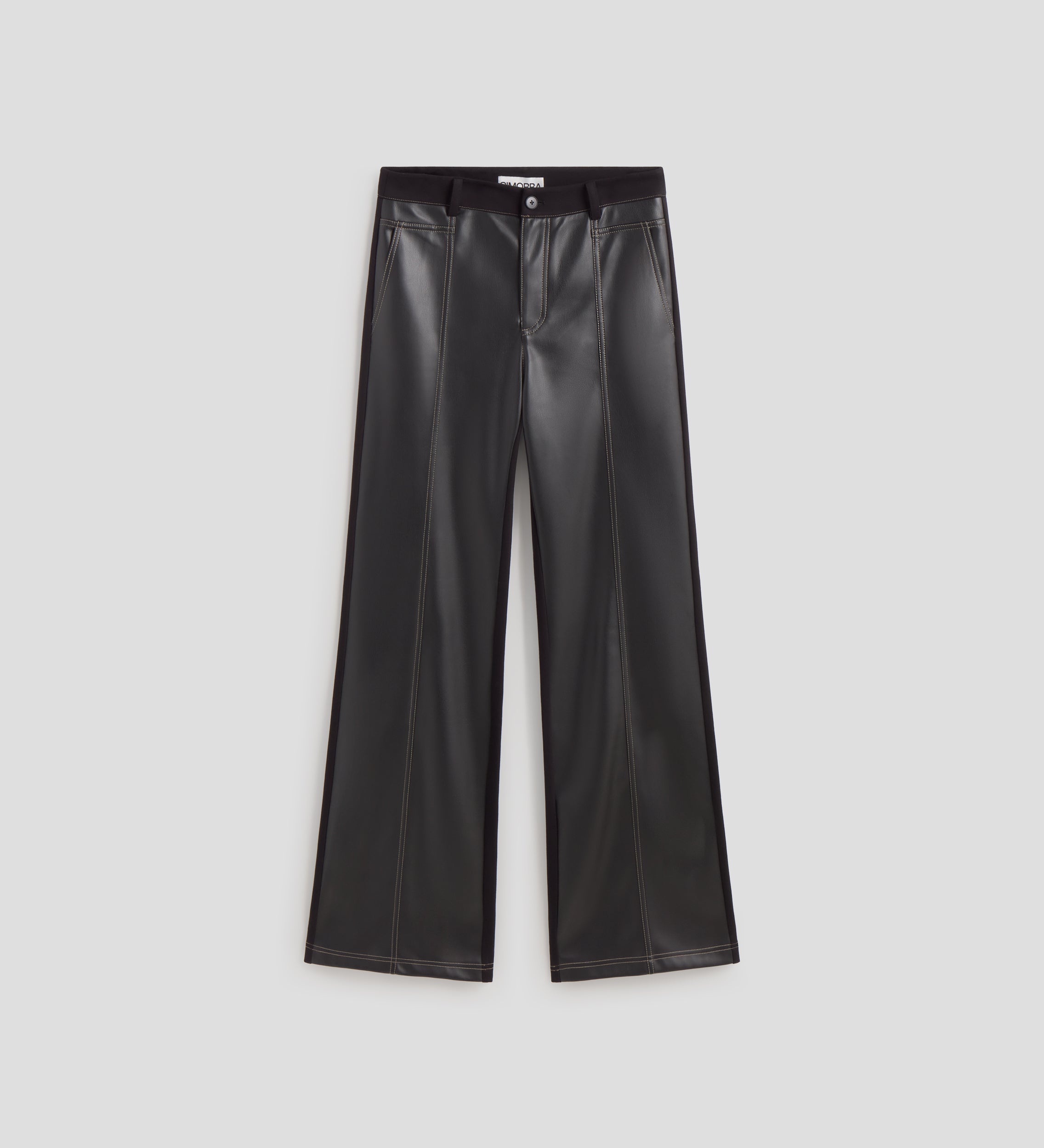 Pantalón bimateria pespuntes