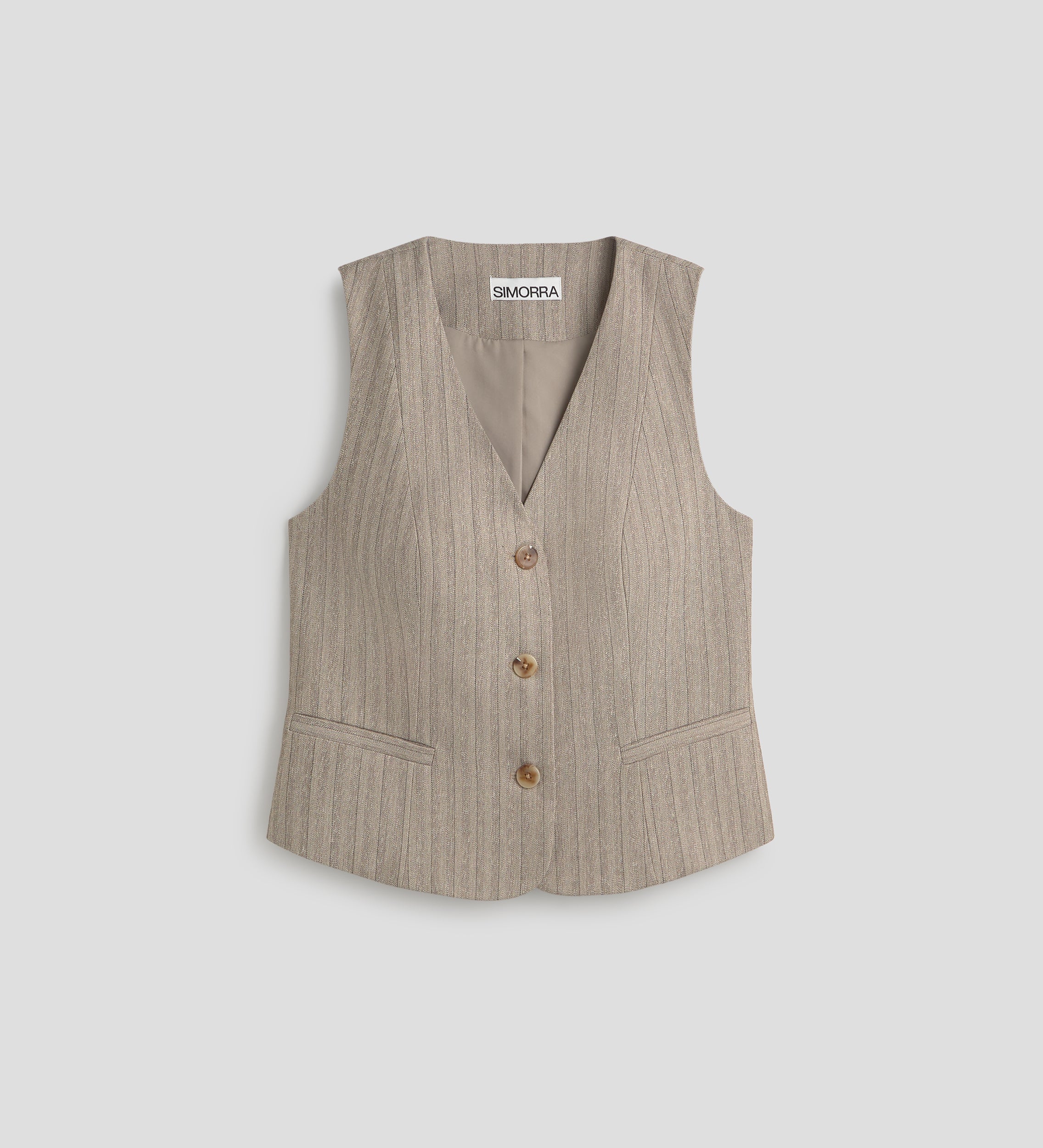 Short herringbone vest