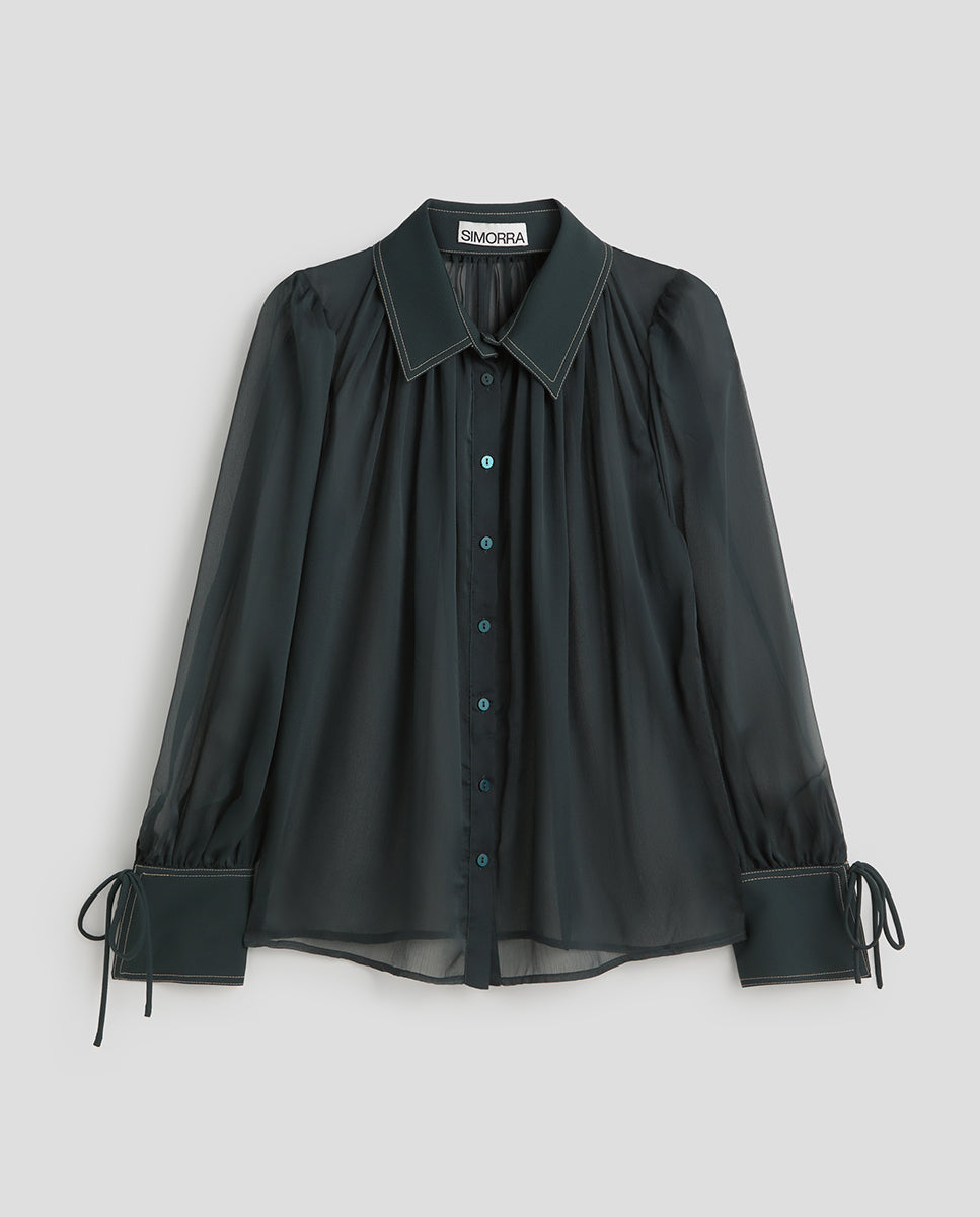 Combined chiffon blouse