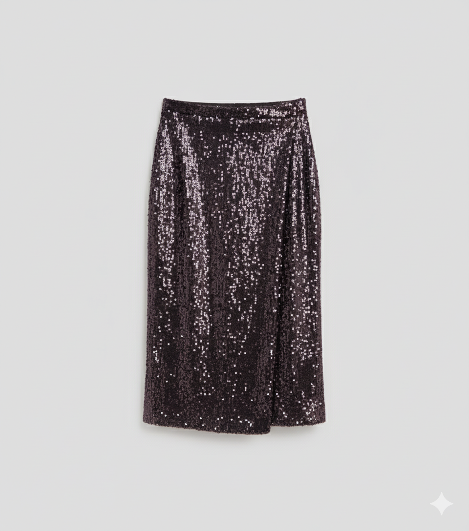Sequin midi skirt