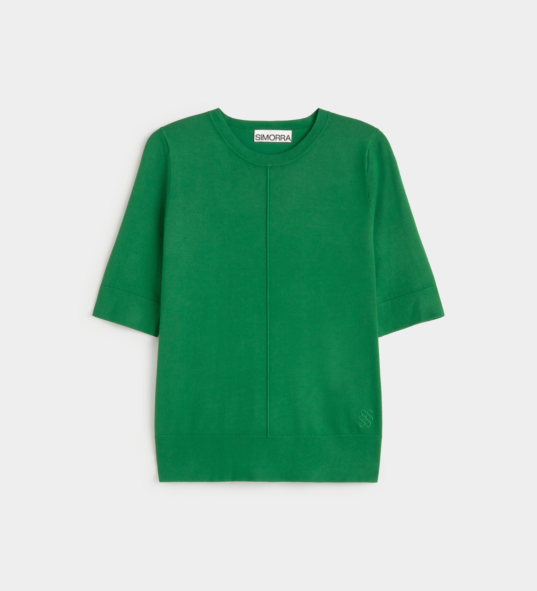 Short-sleeve knit sweater