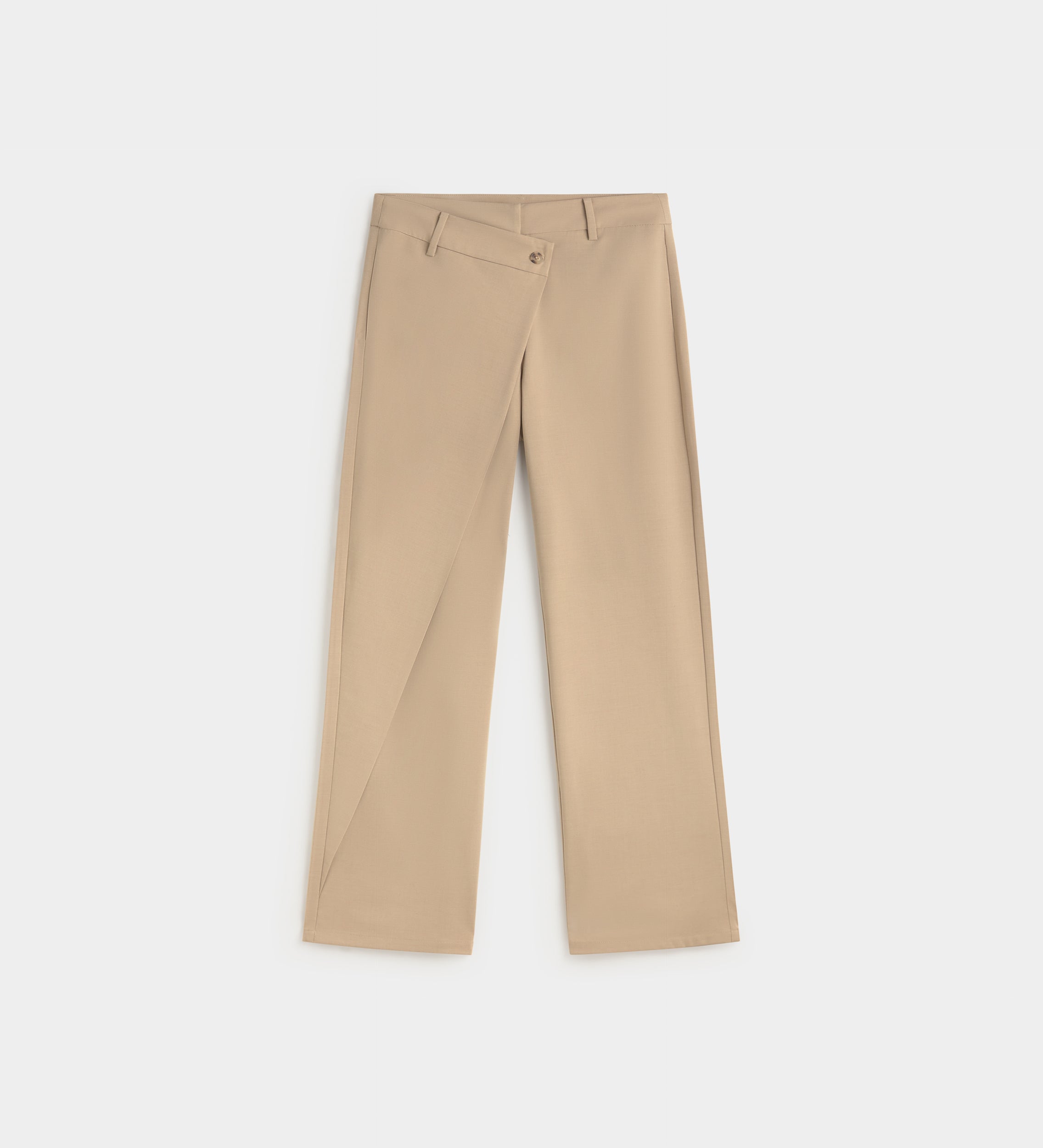 Straight trousers with wrap effect