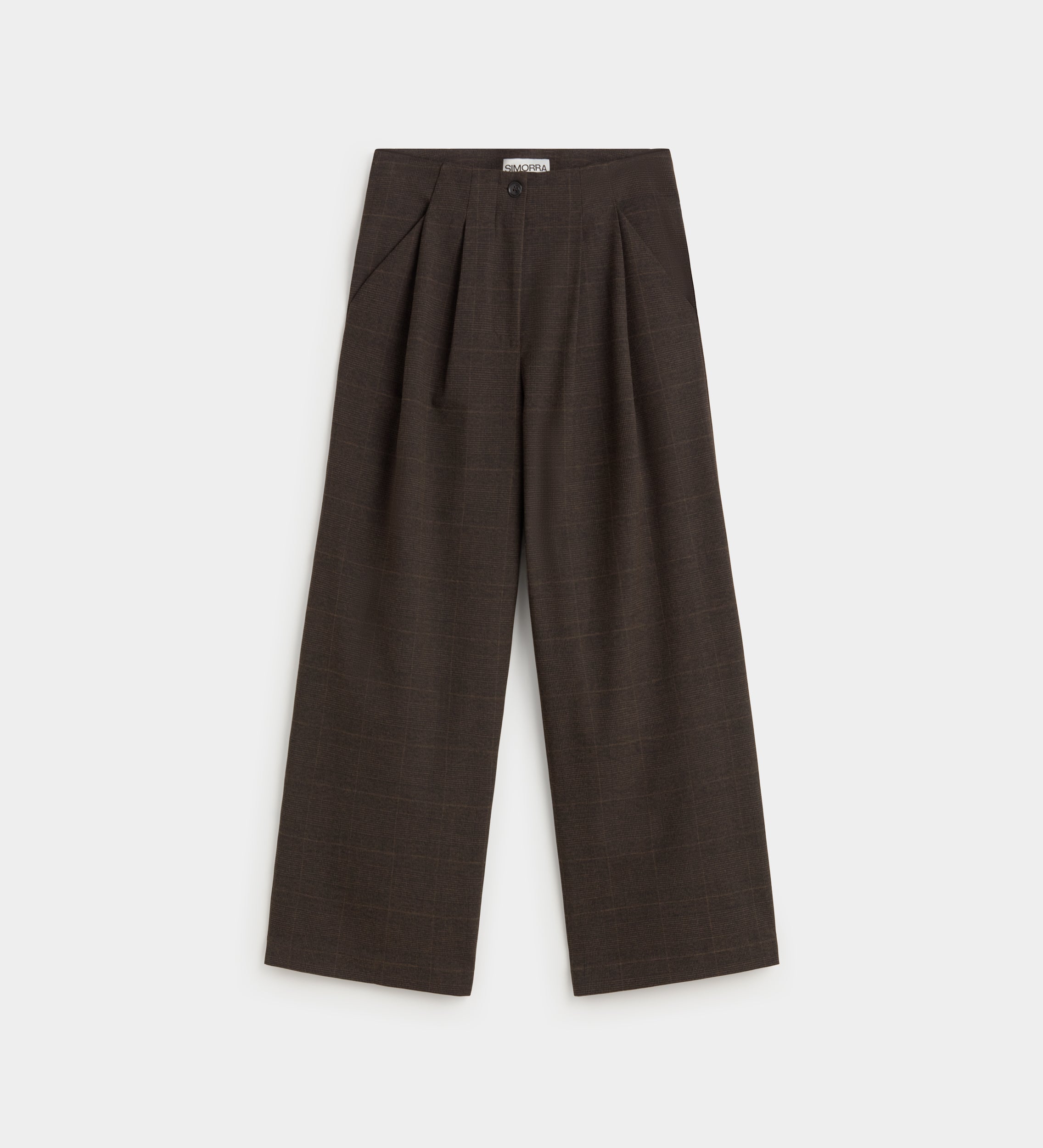 Checked trousers with darts