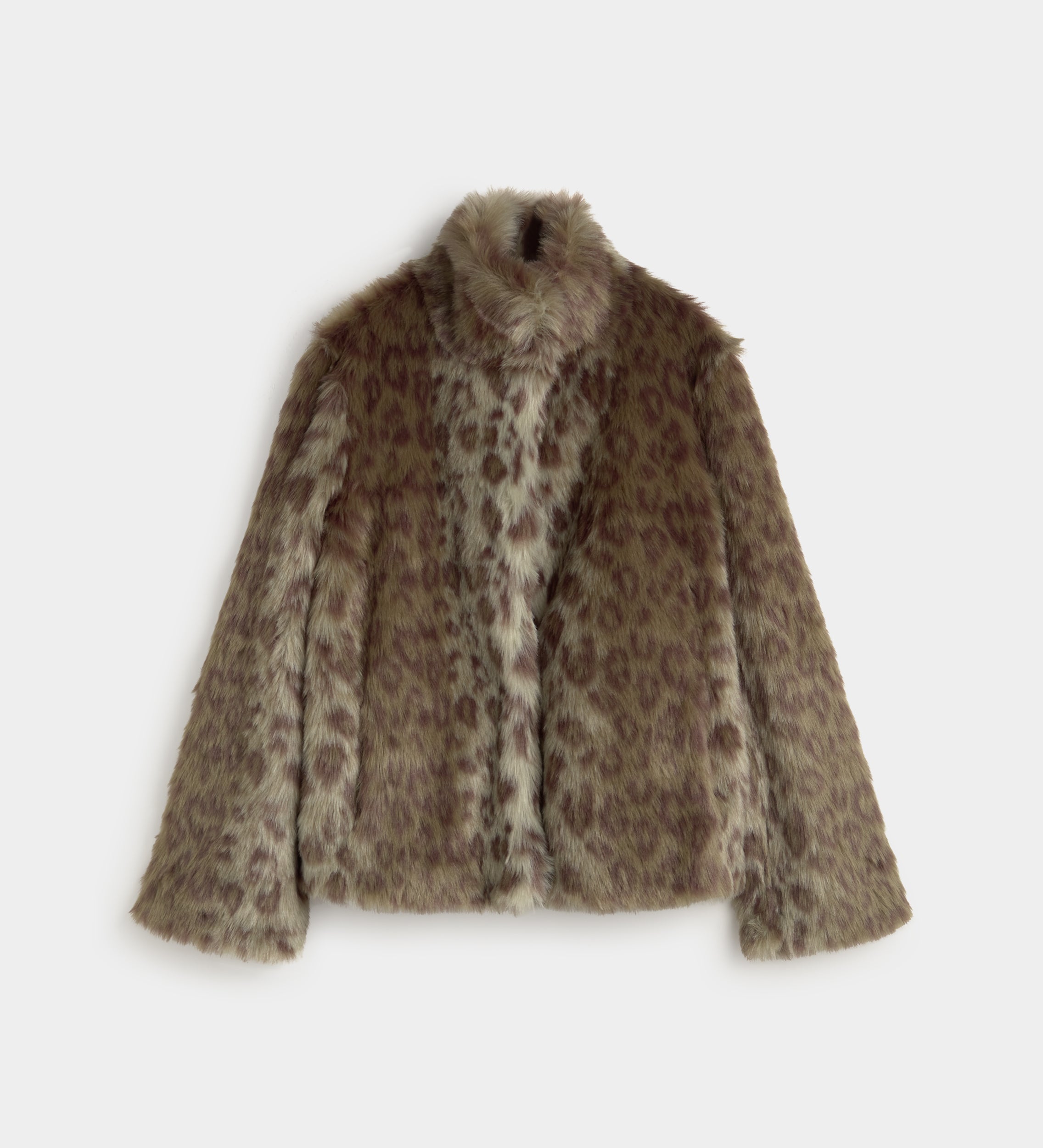 Printed faux-fur effect jacket