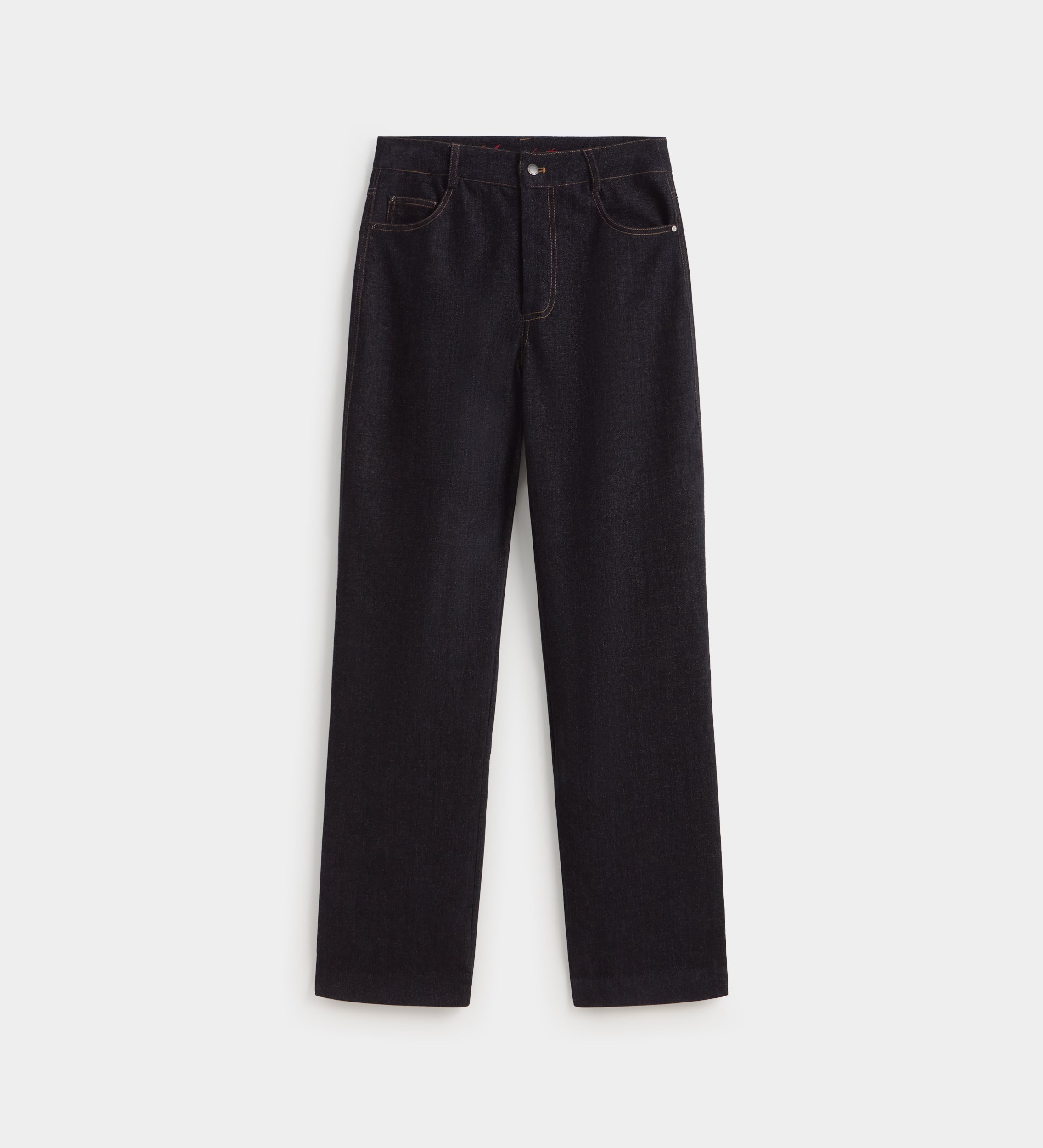Straight denim-effect trousers