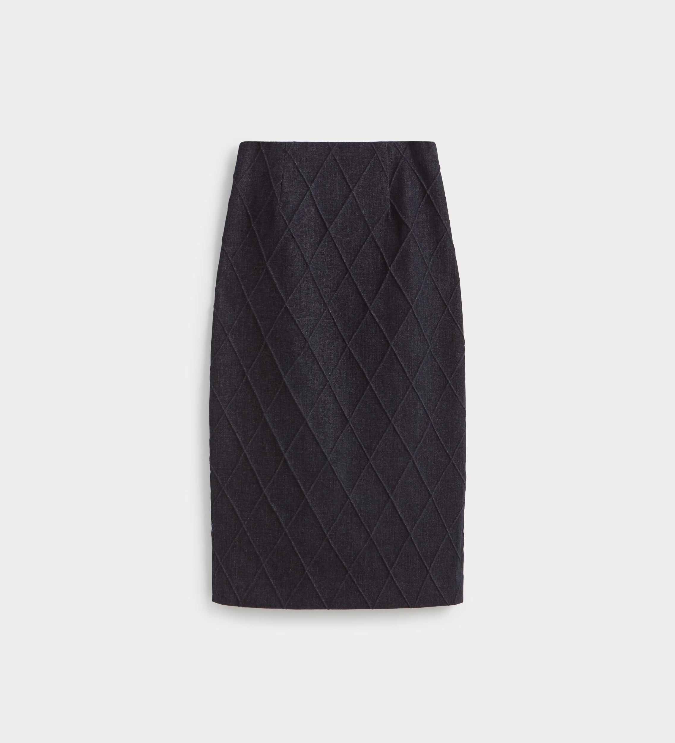 Denim-effect midi skirt