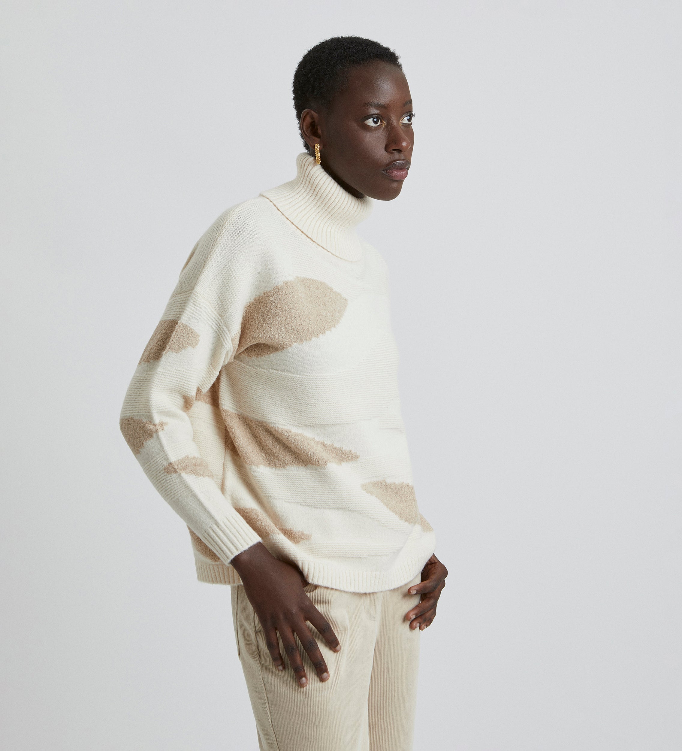 Jacquard turtleneck sweater