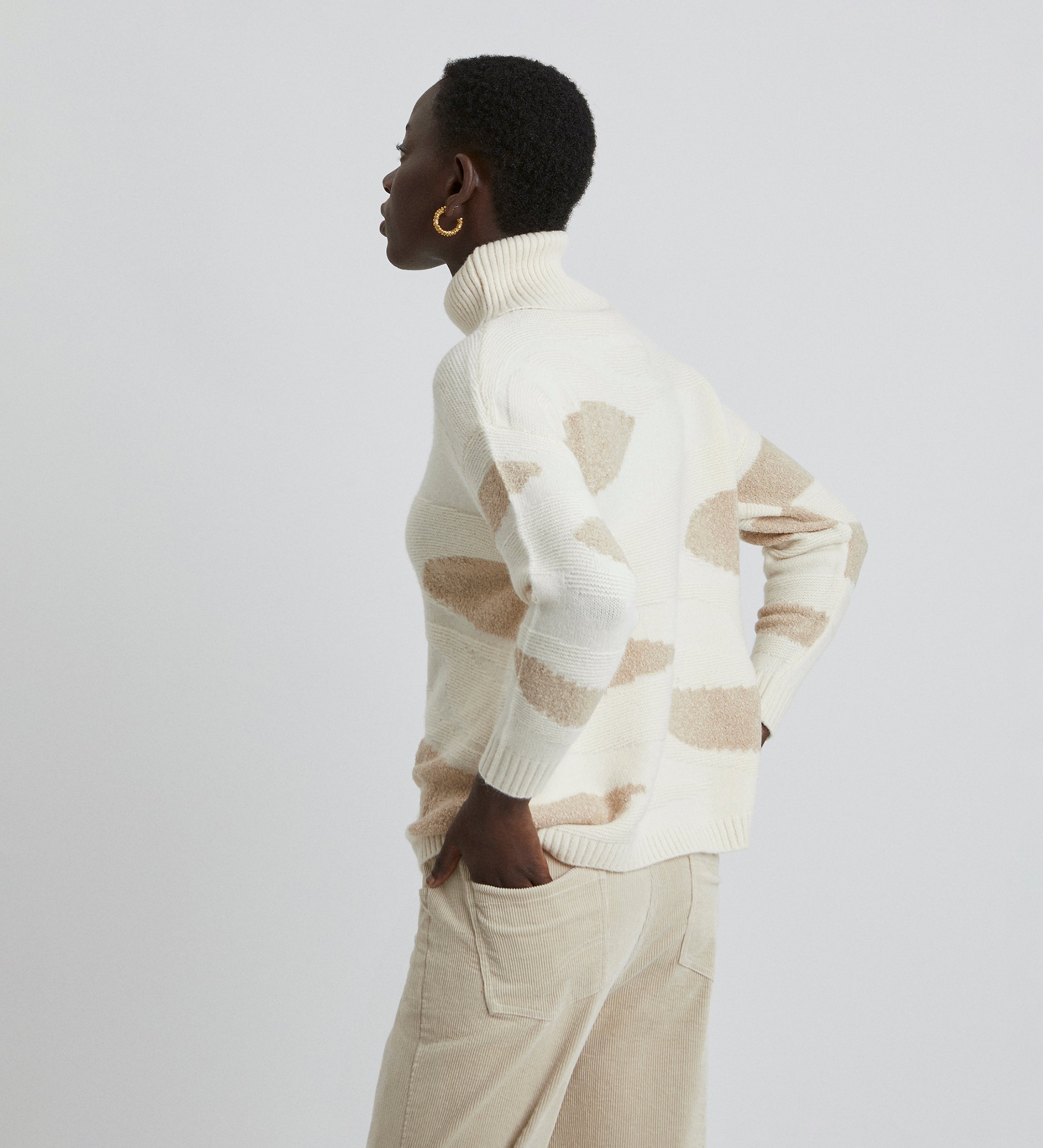 Jacquard turtleneck sweater