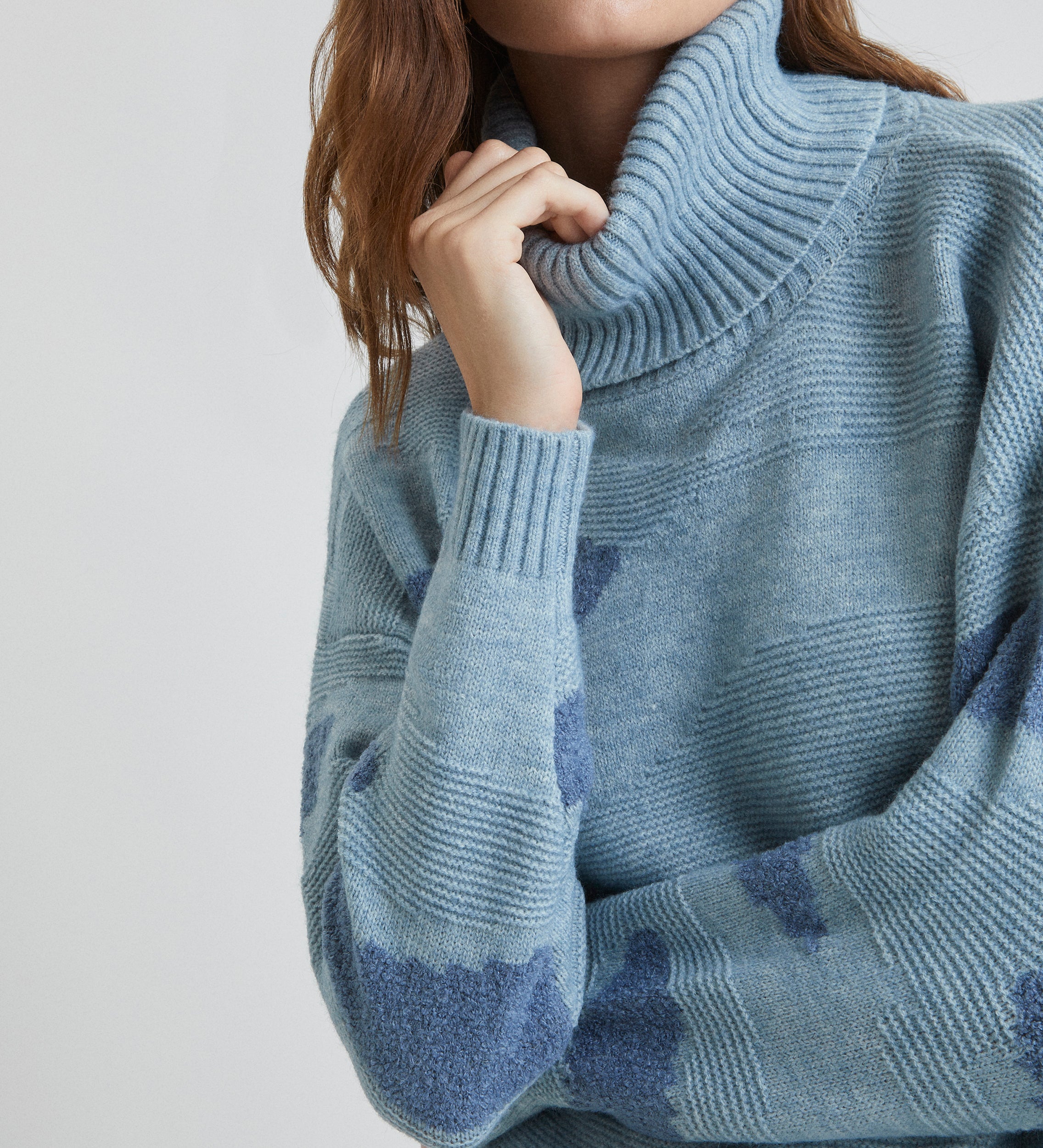 Jacquard turtleneck sweater