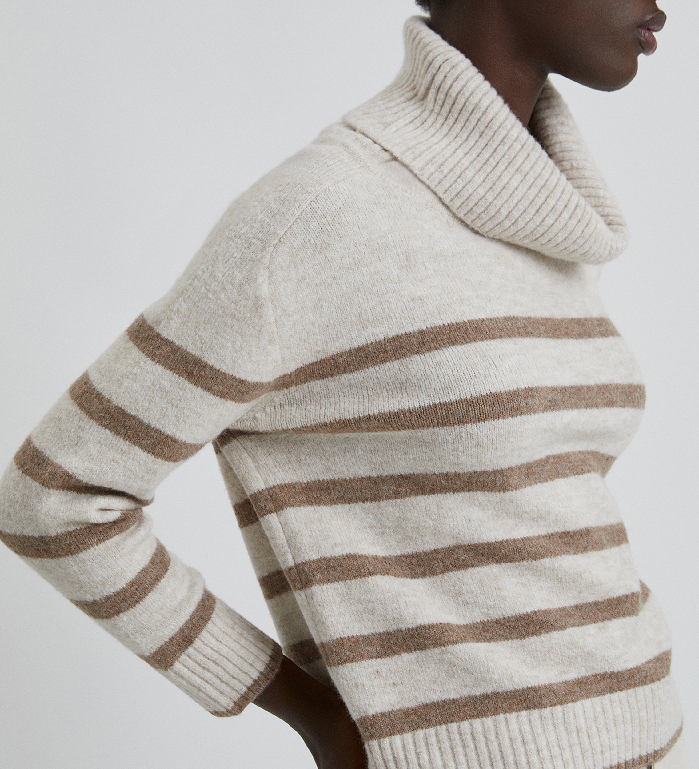 Striped turtleneck sweater