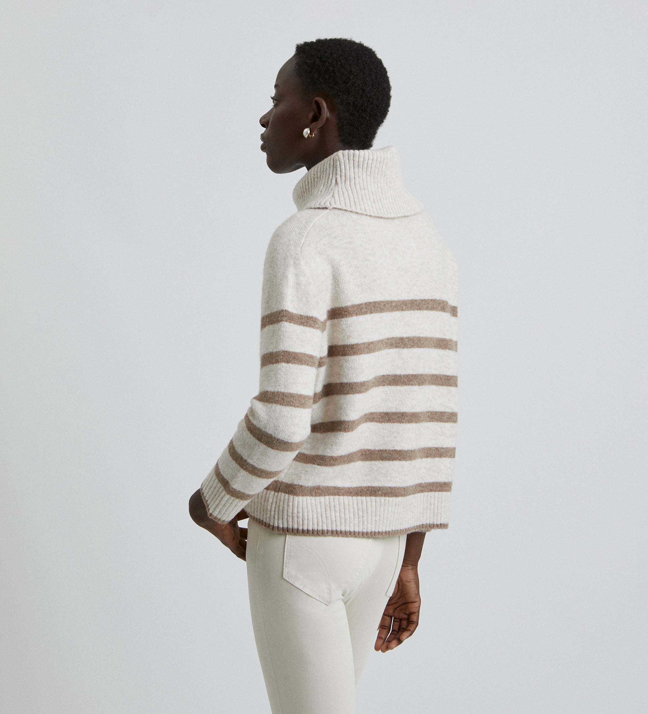 Striped turtleneck sweater