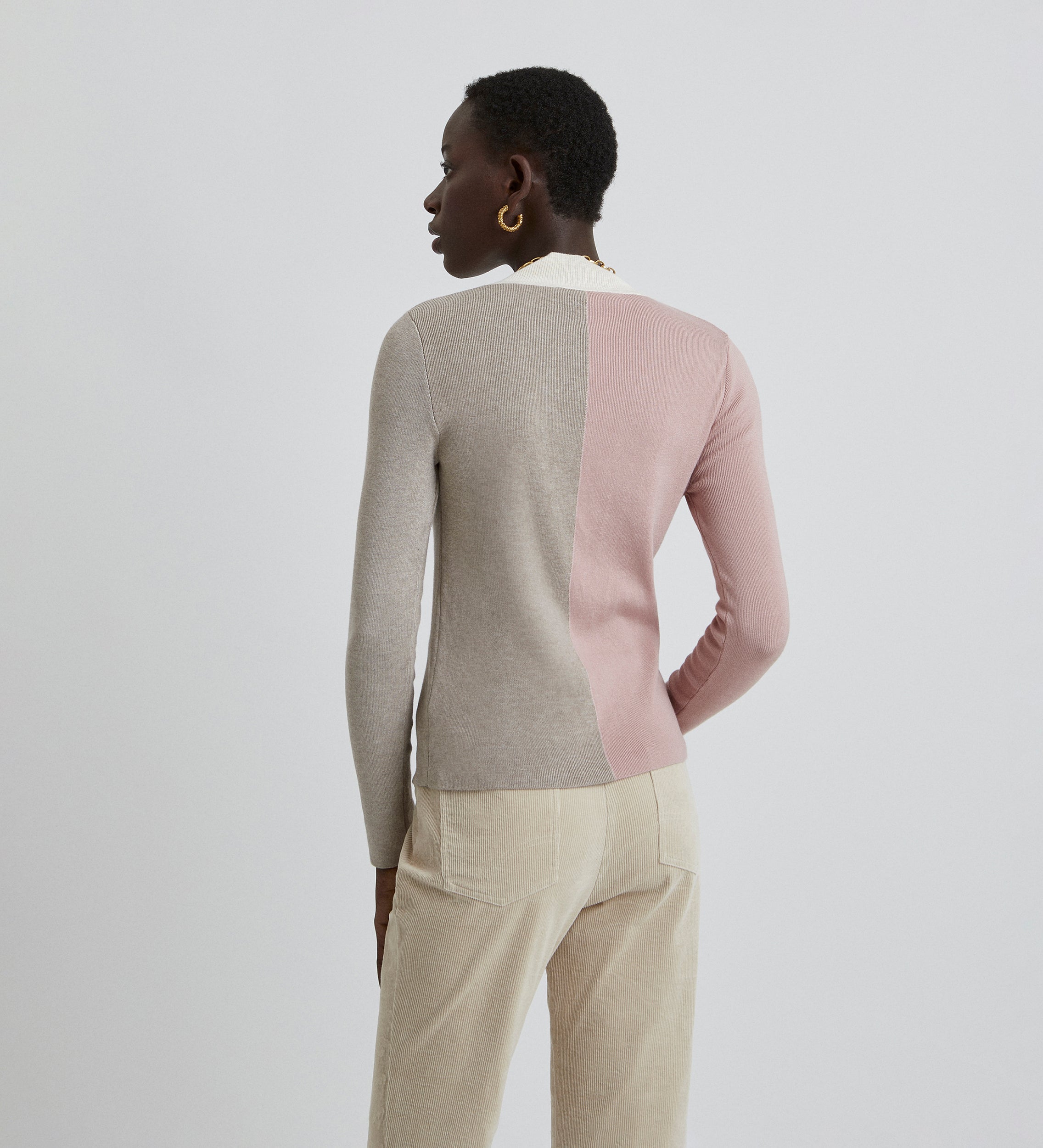 Tricolor ribbed sweater