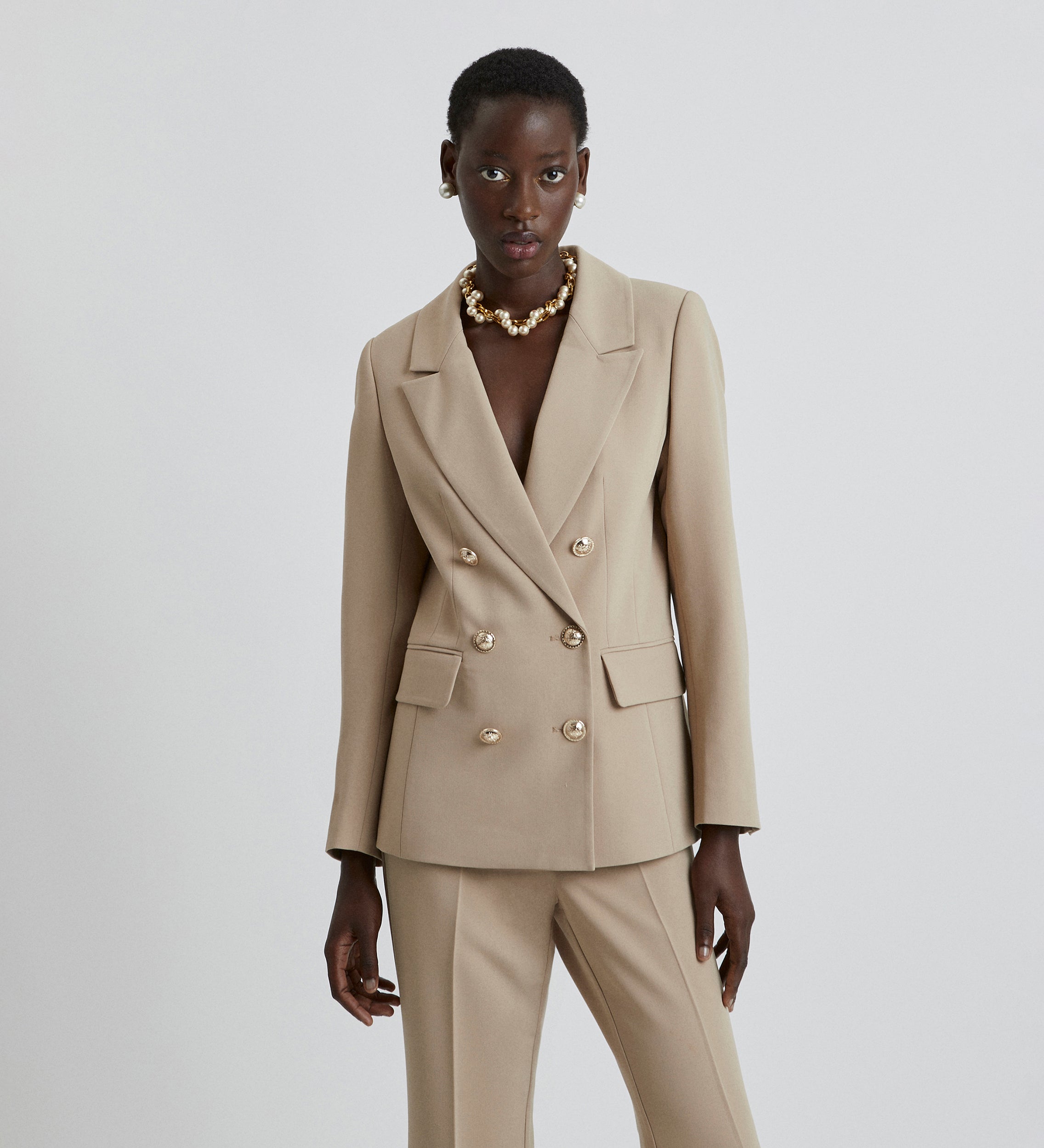 Americana cruzada doble botonadura