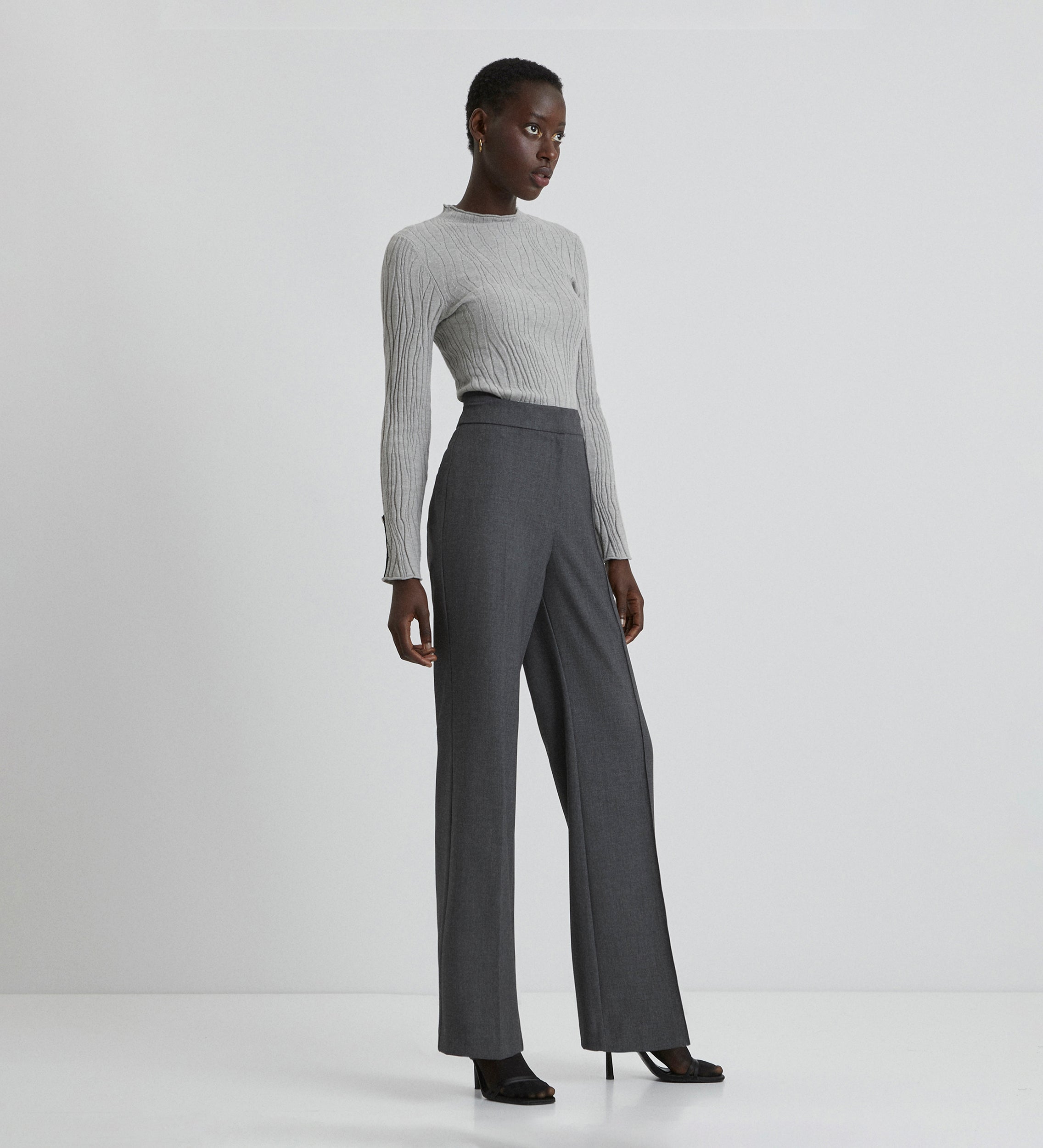 Wide crepe pants