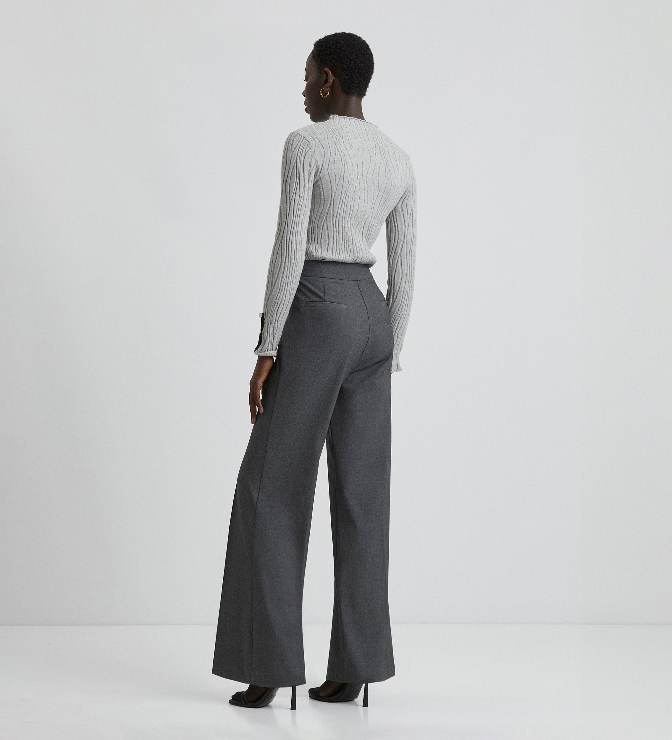 Wide crepe pants