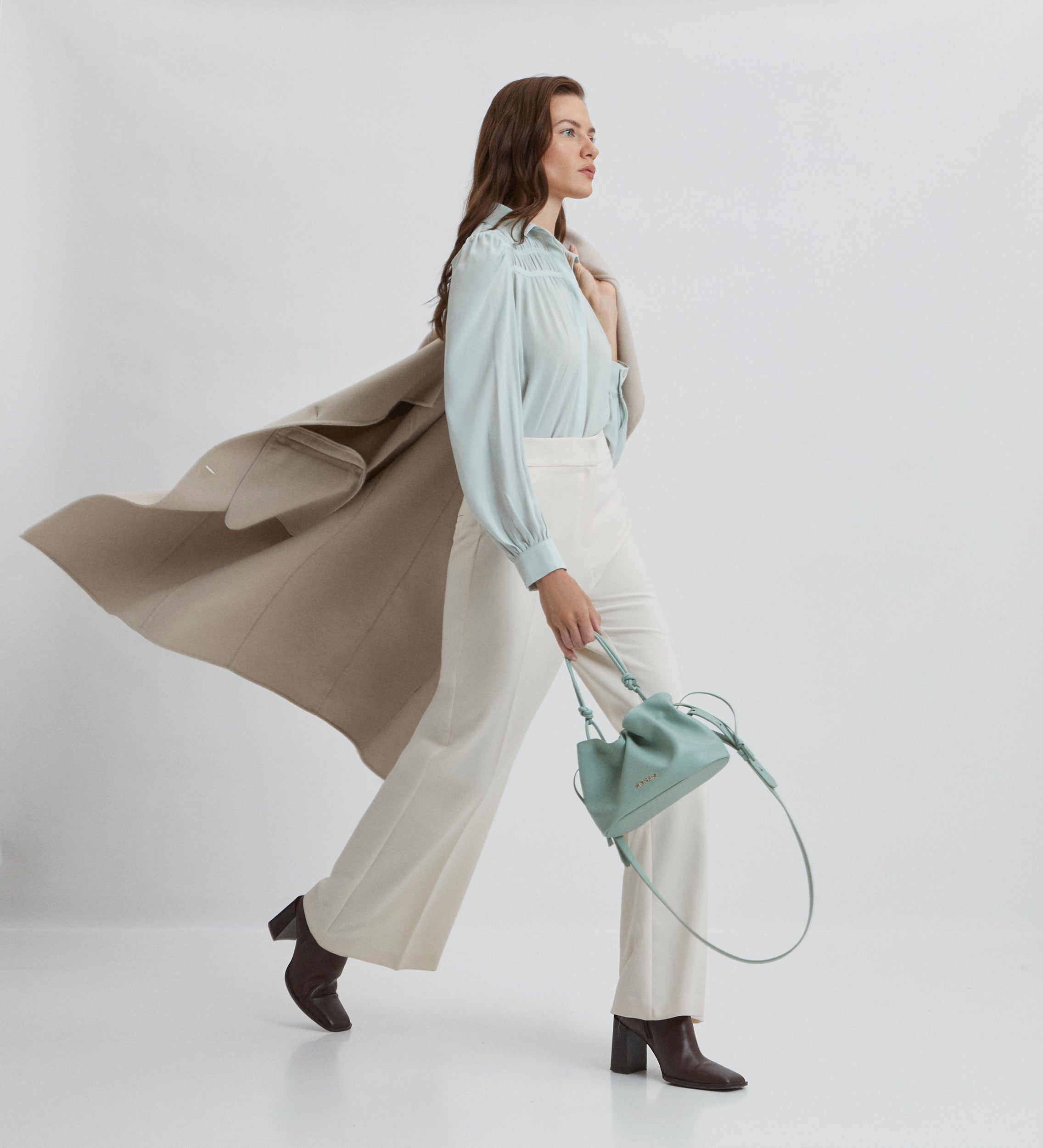Gathered yoke blouse