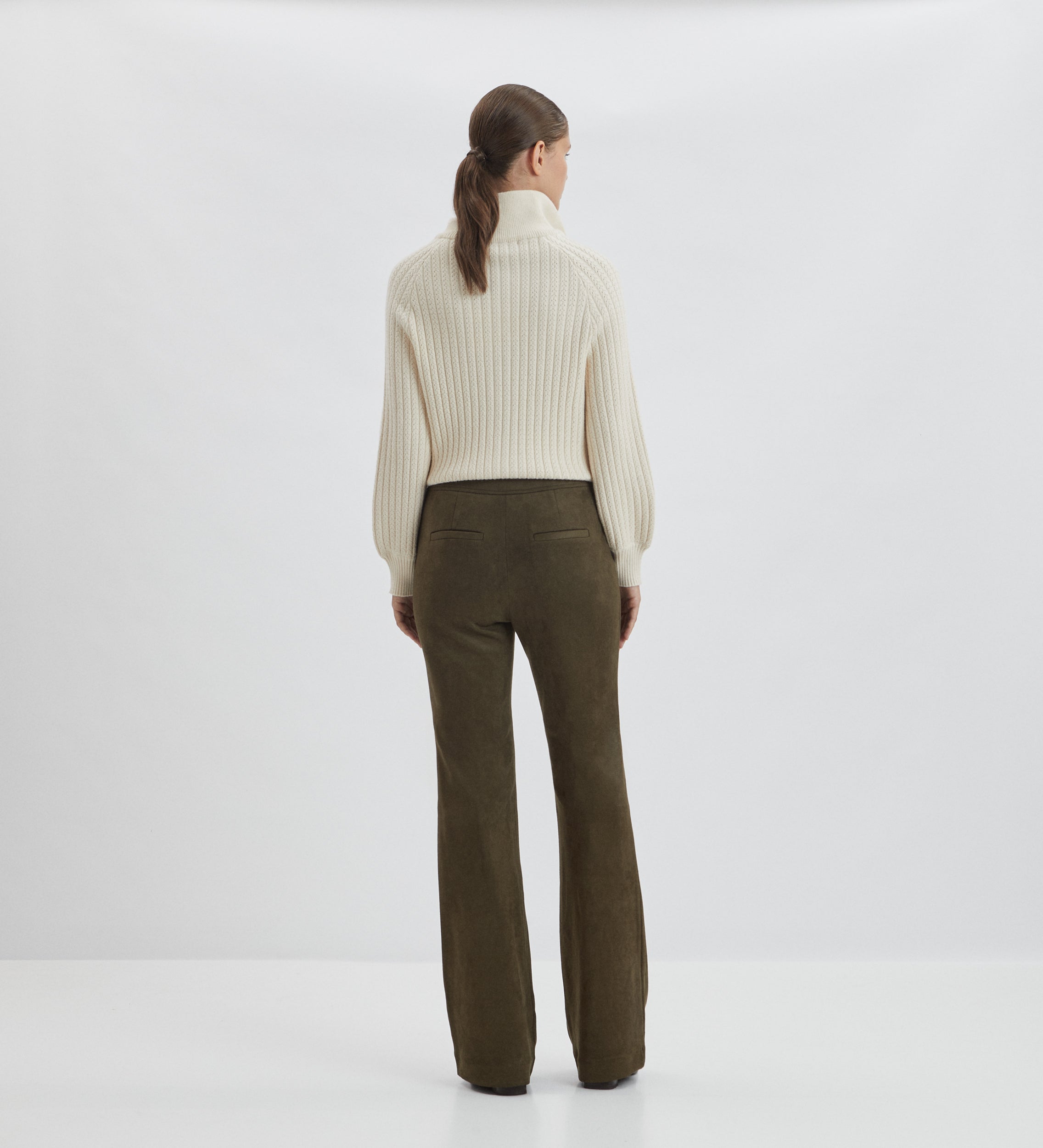 Flared suede trousers