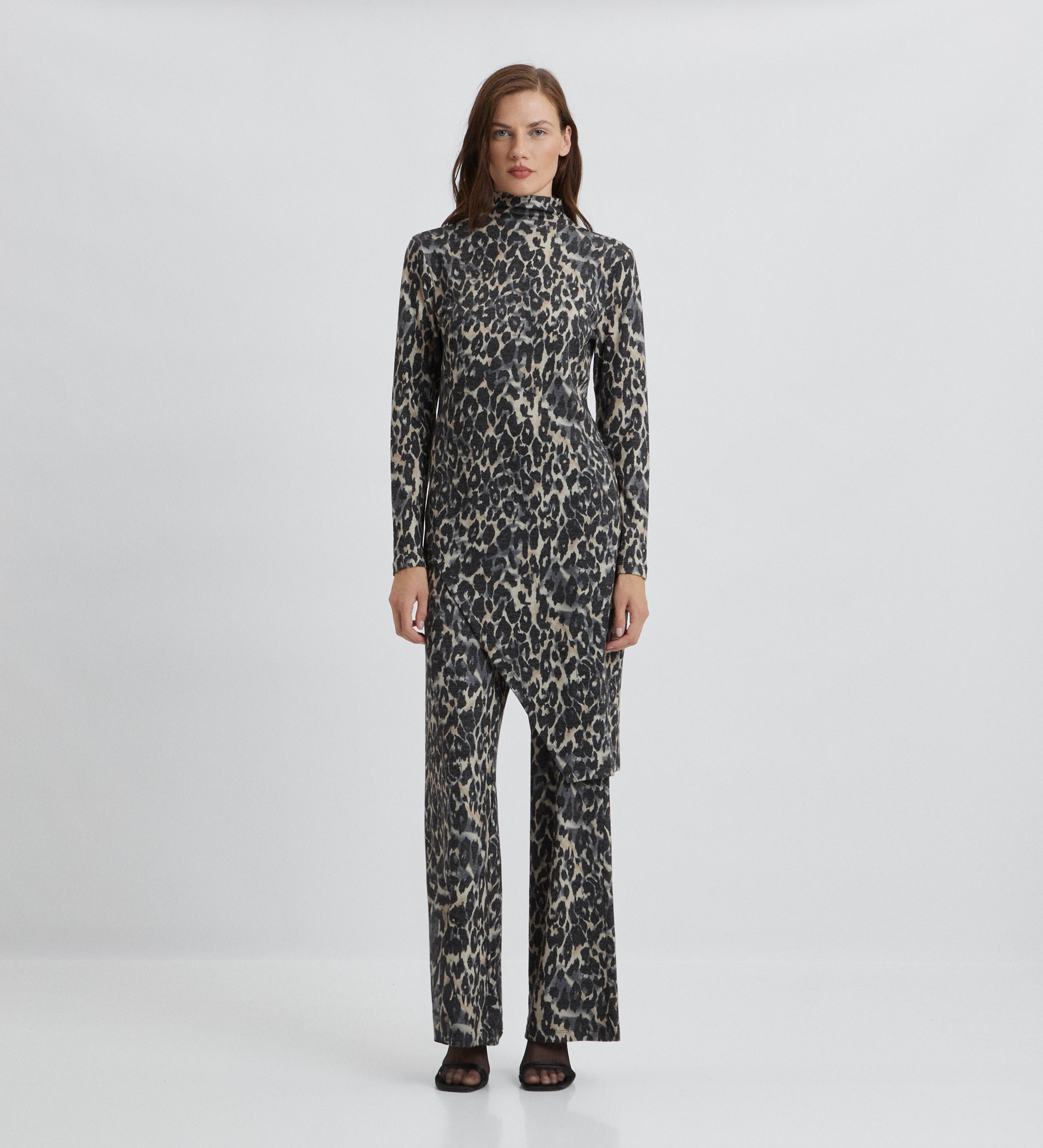 Printed knit trousers