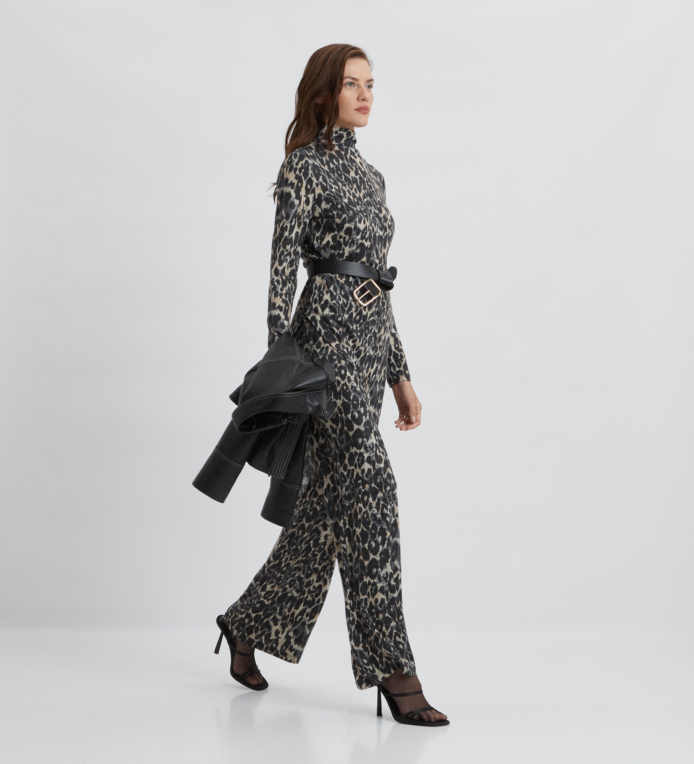 Printed knit trousers