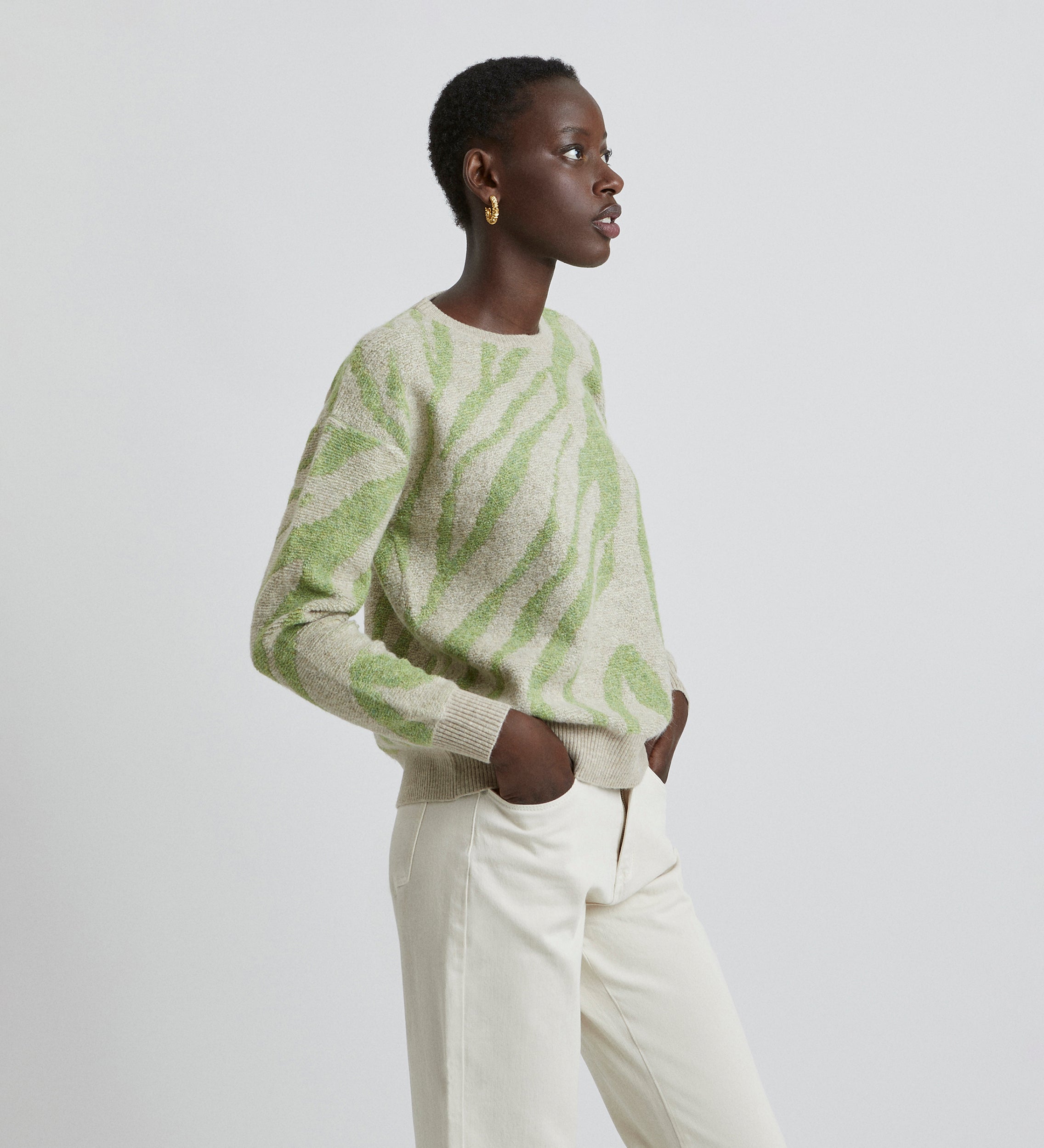 Jacquard knit sweater
