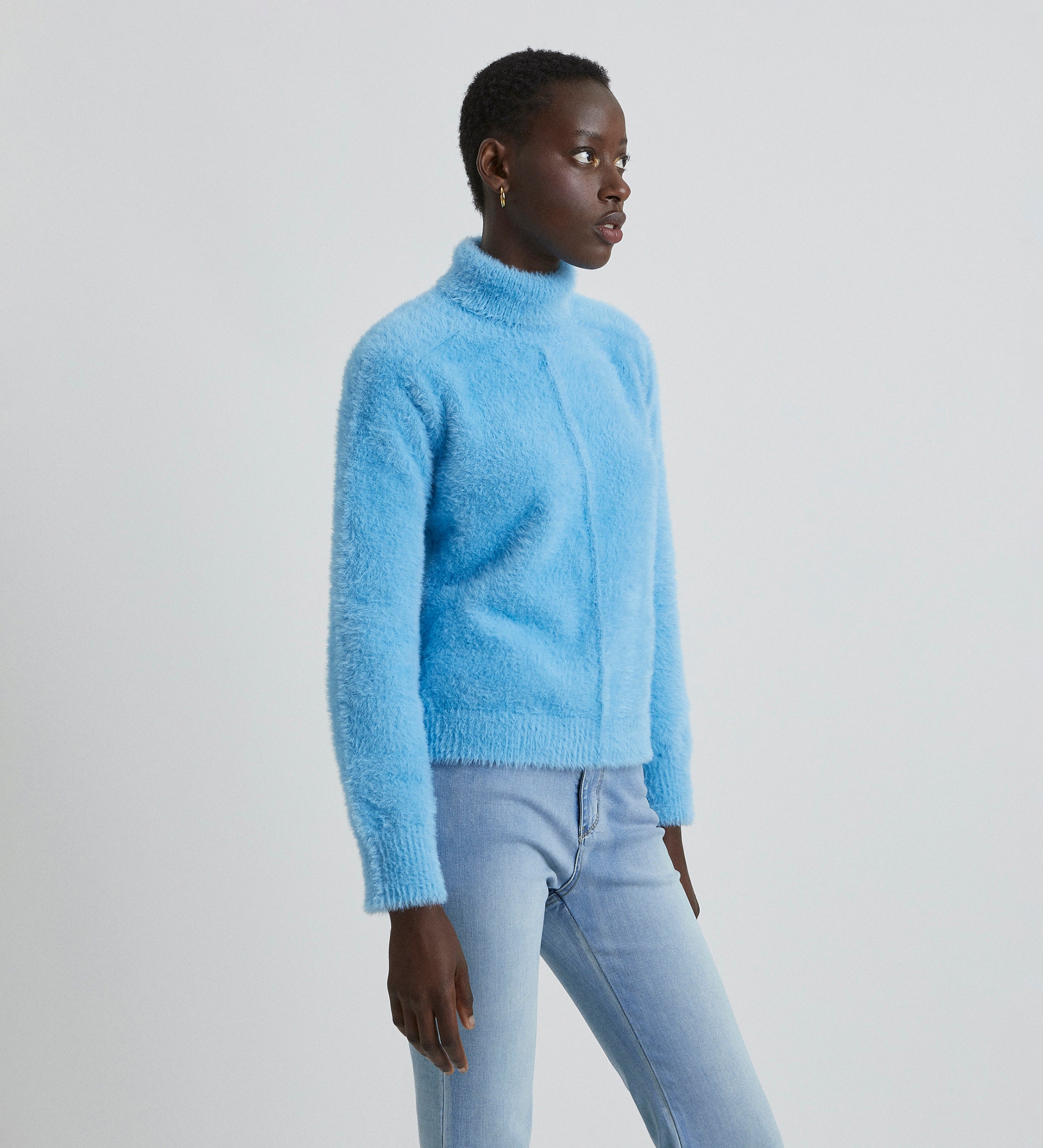 Furry knit sweater
