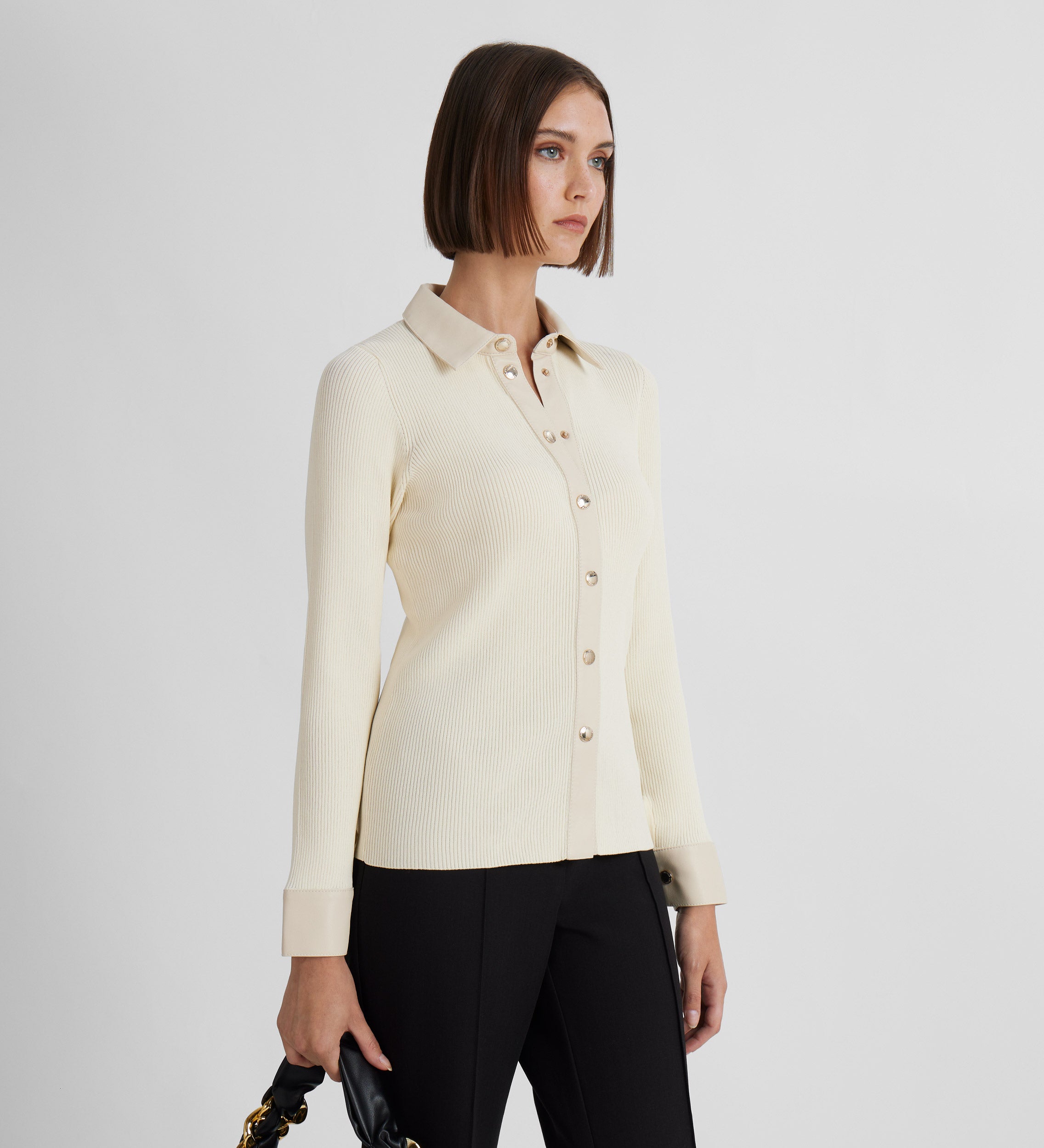 Short combined cardigan