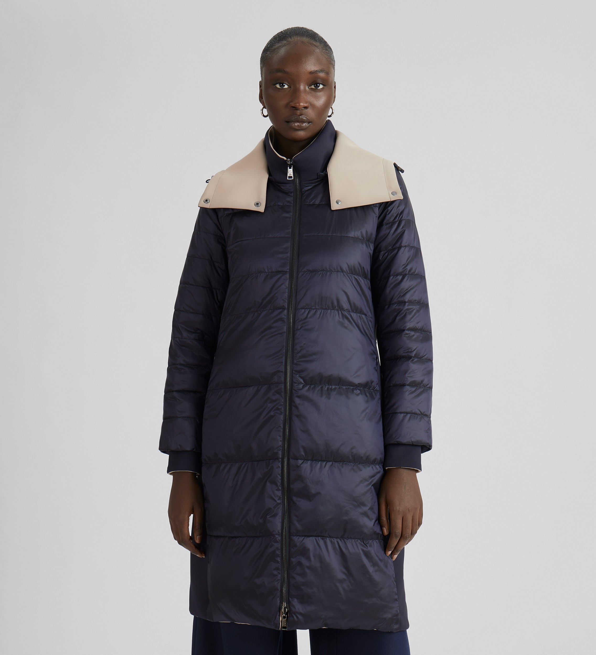 Long scuba down jacket