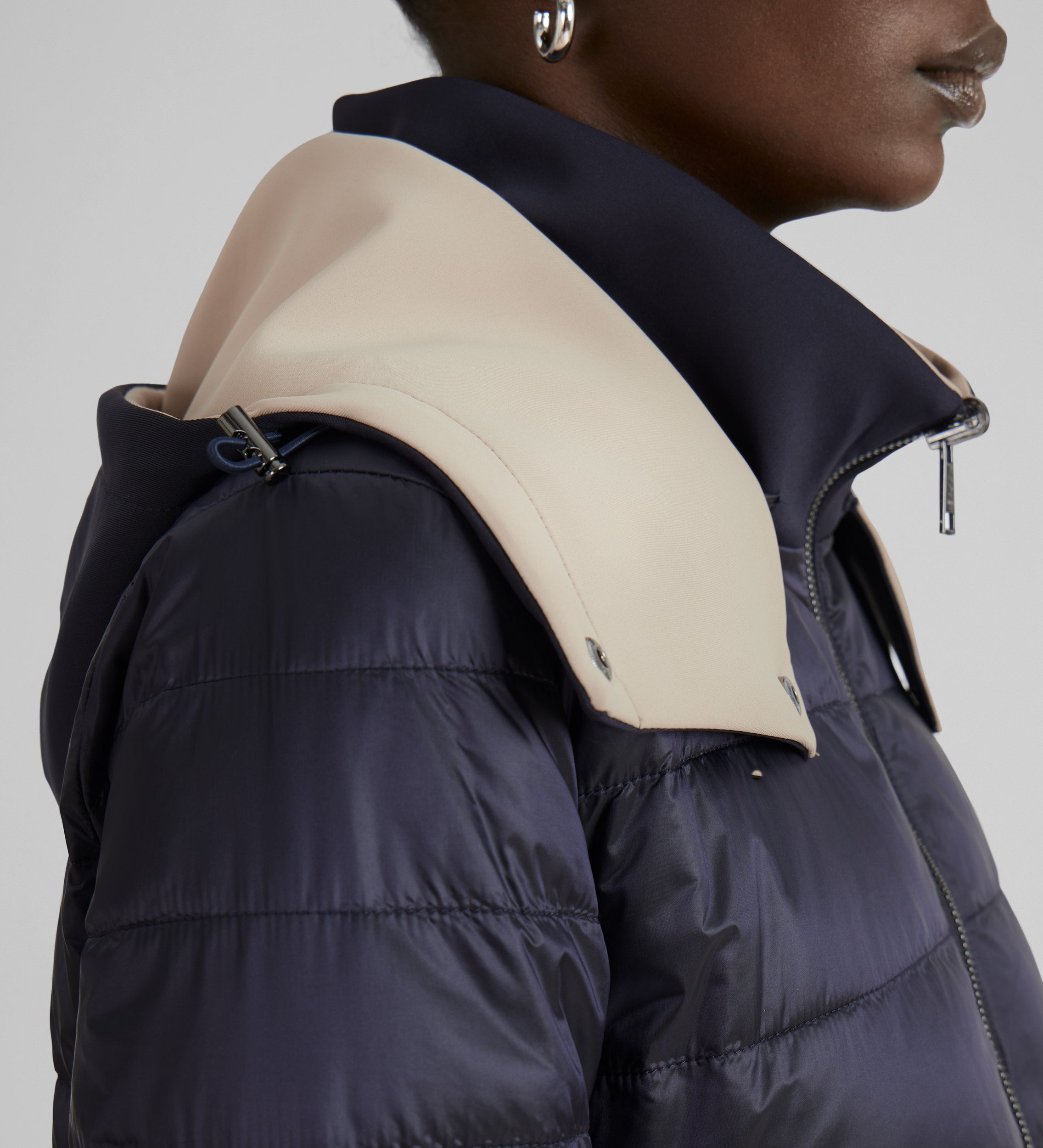 Long scuba down jacket