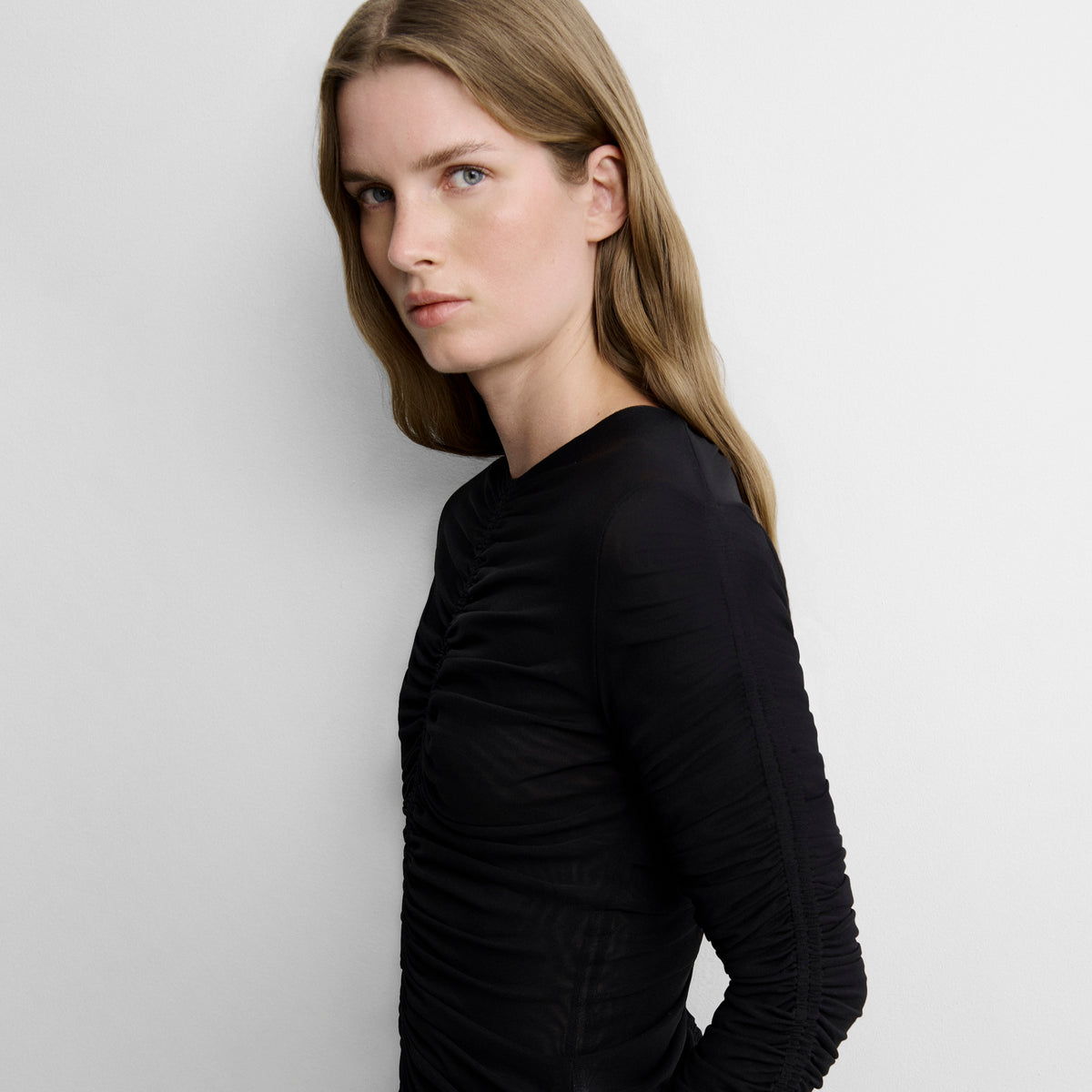 Gathered tulle top
