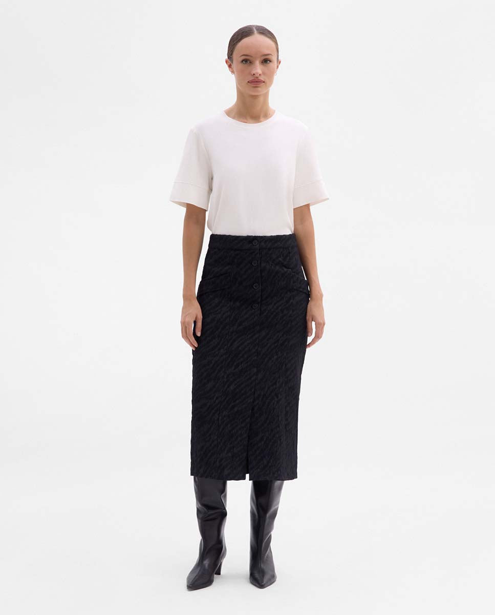 Jacquard pencil skirt