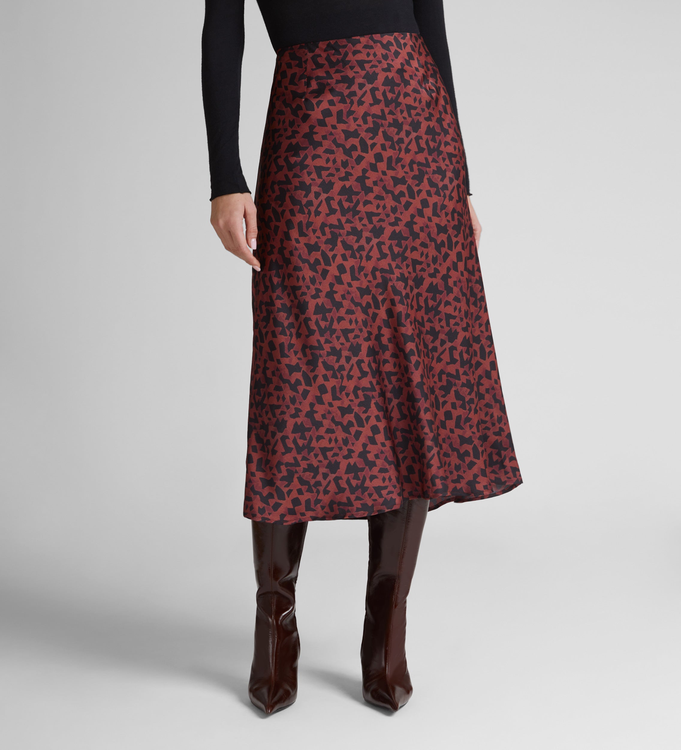 Printed midi skirt