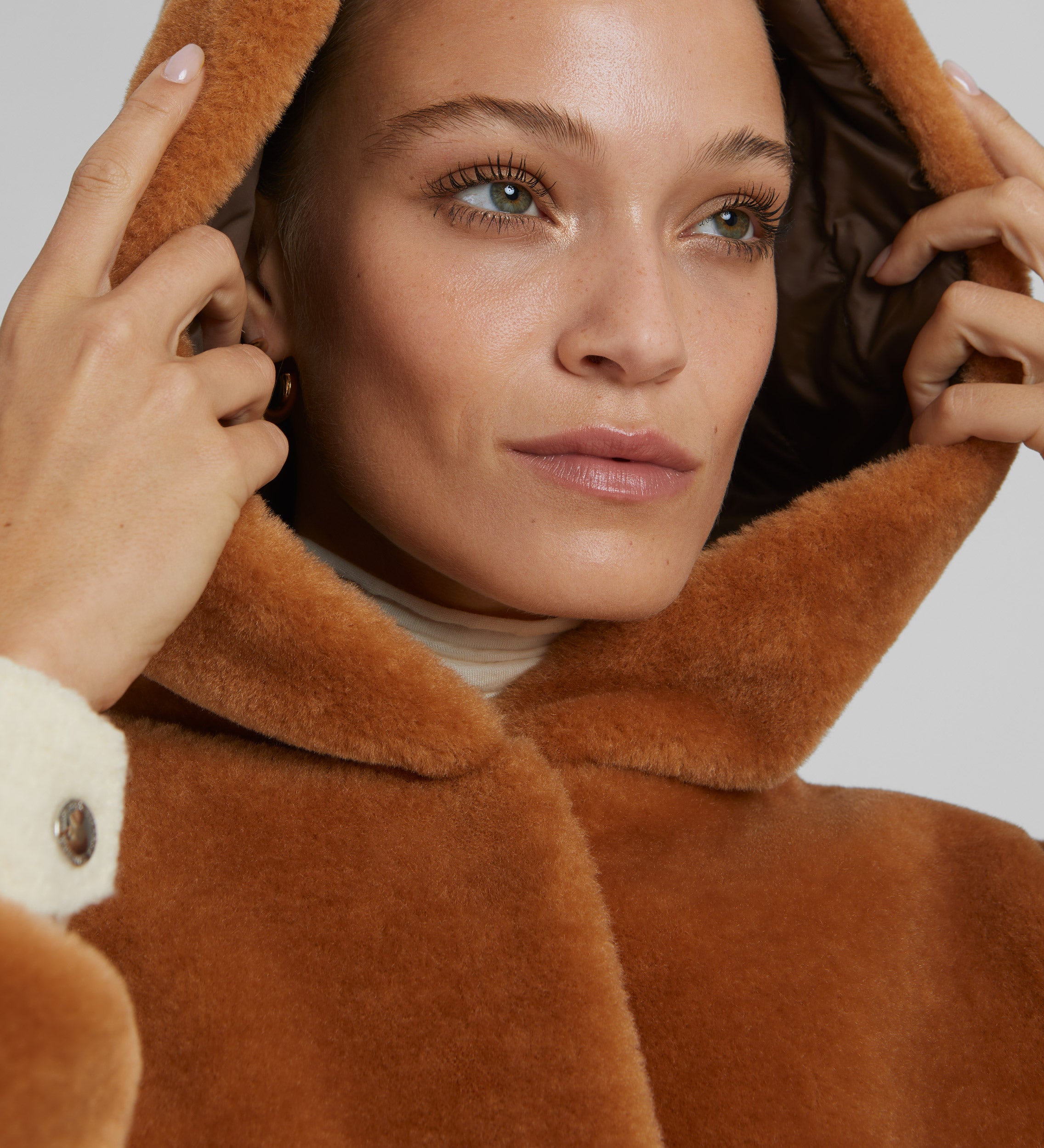Faux fur hooded jacket