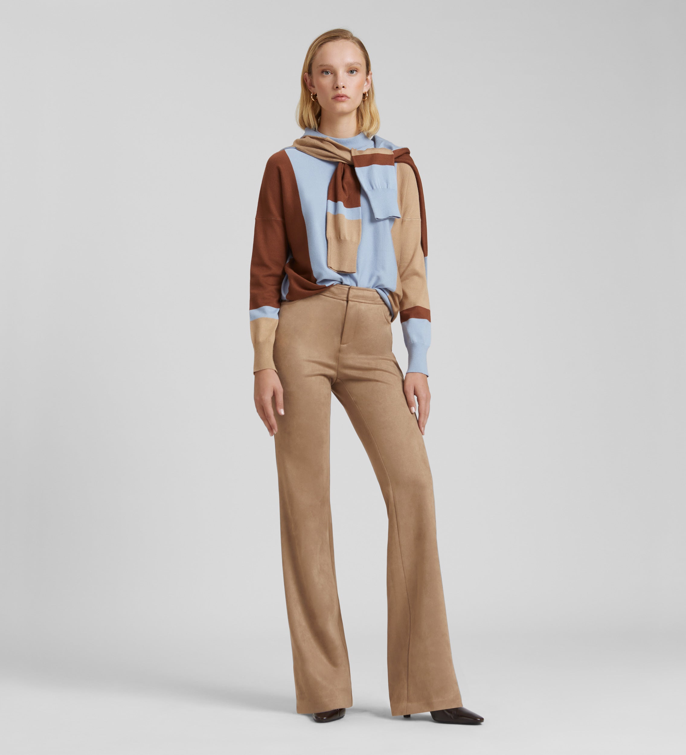 Pantalon évasé en daim