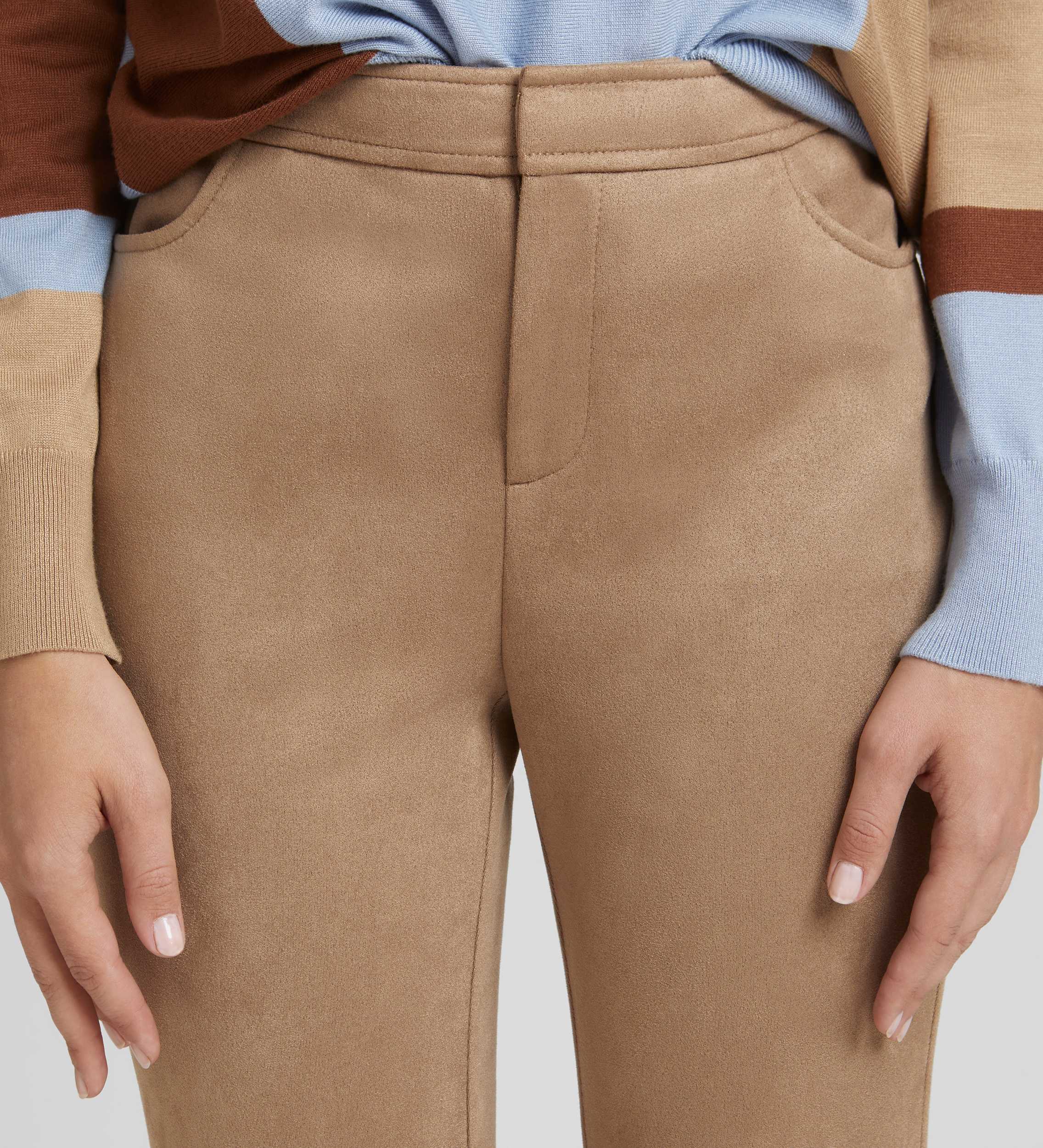 Pantalon évasé en daim