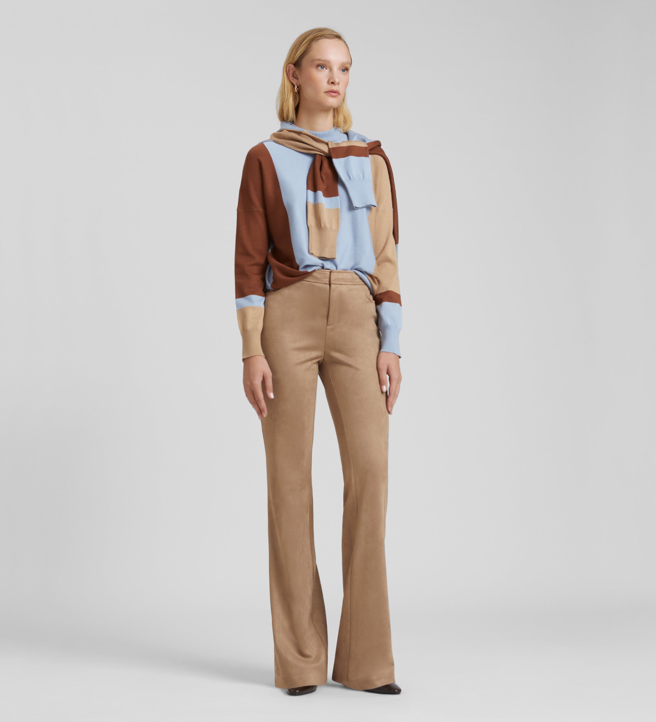 Pantalon évasé en daim