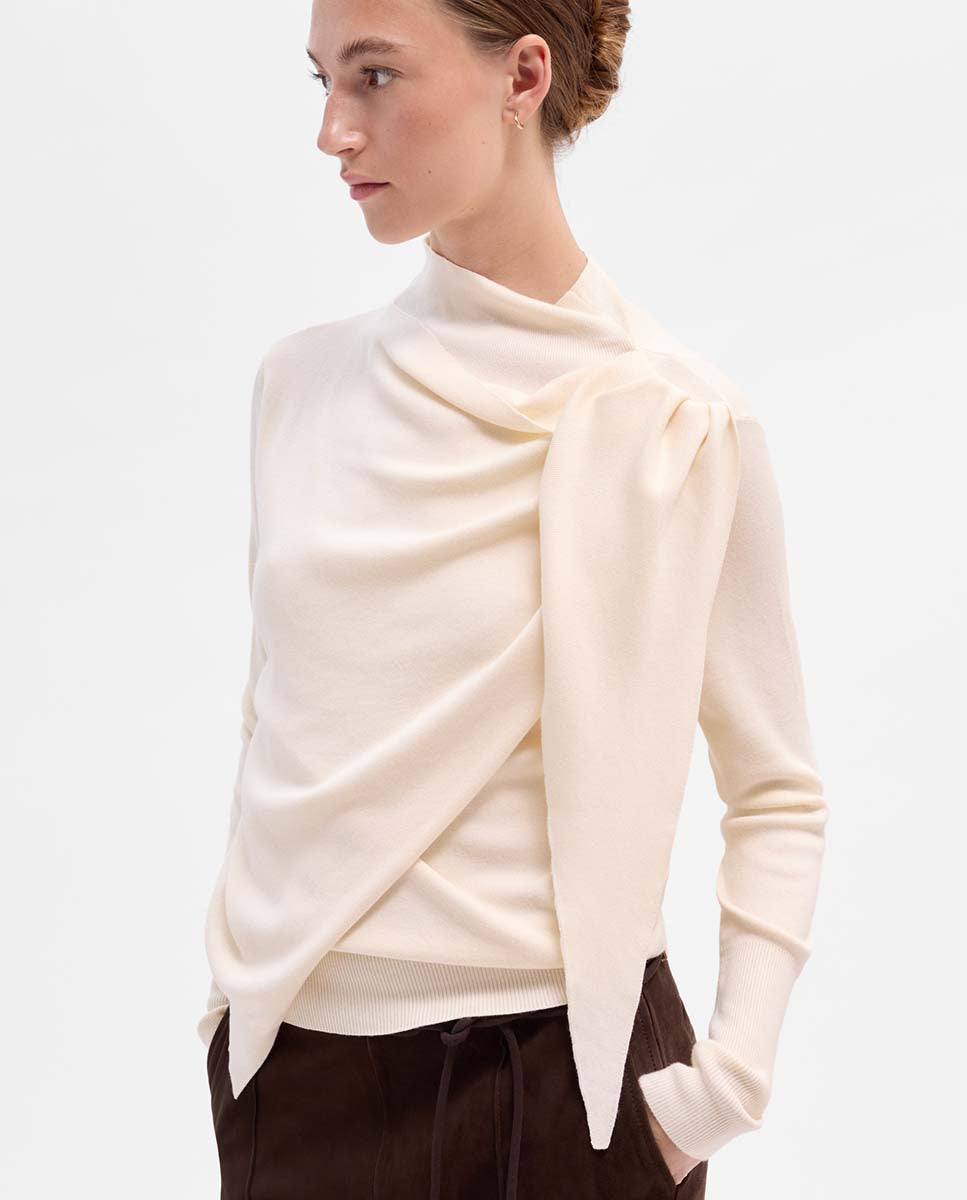 Scarf-effect sweater