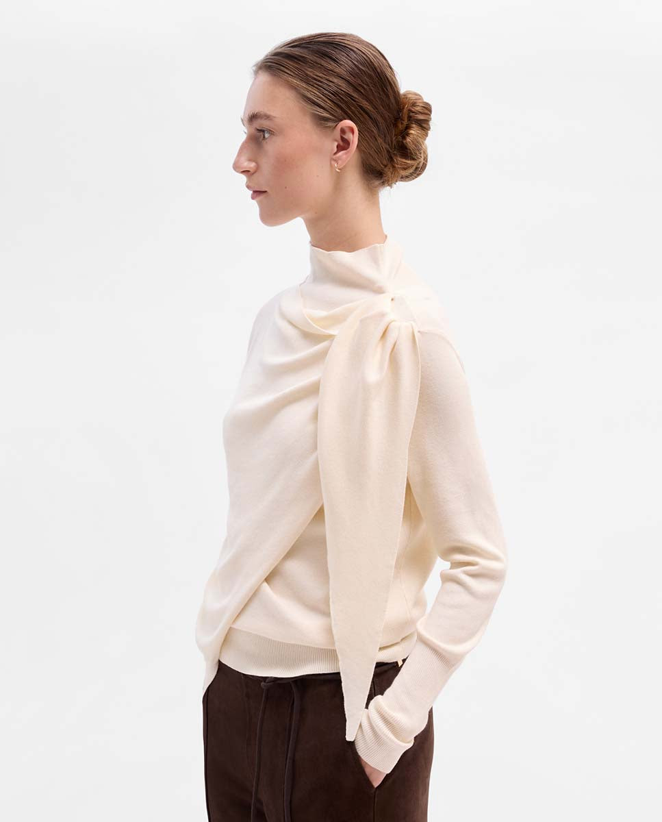 Scarf-effect sweater