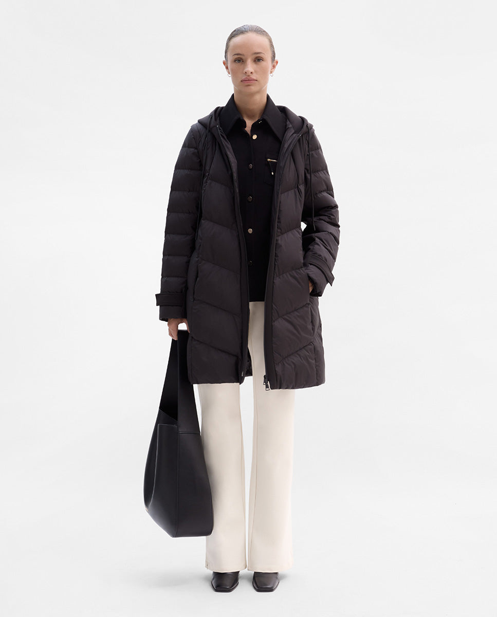 Plumífero largo combinado