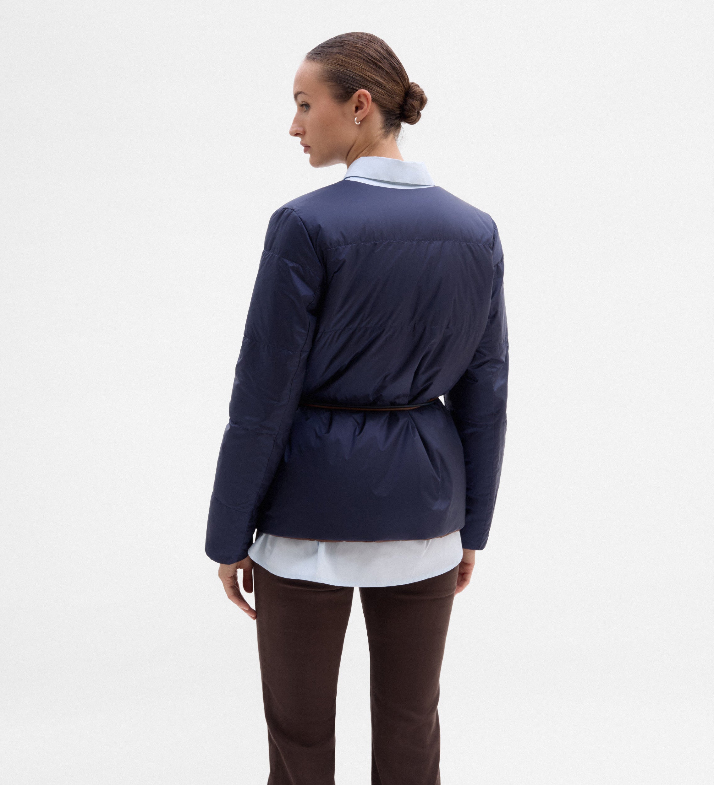 Plumífero reversible cinturón