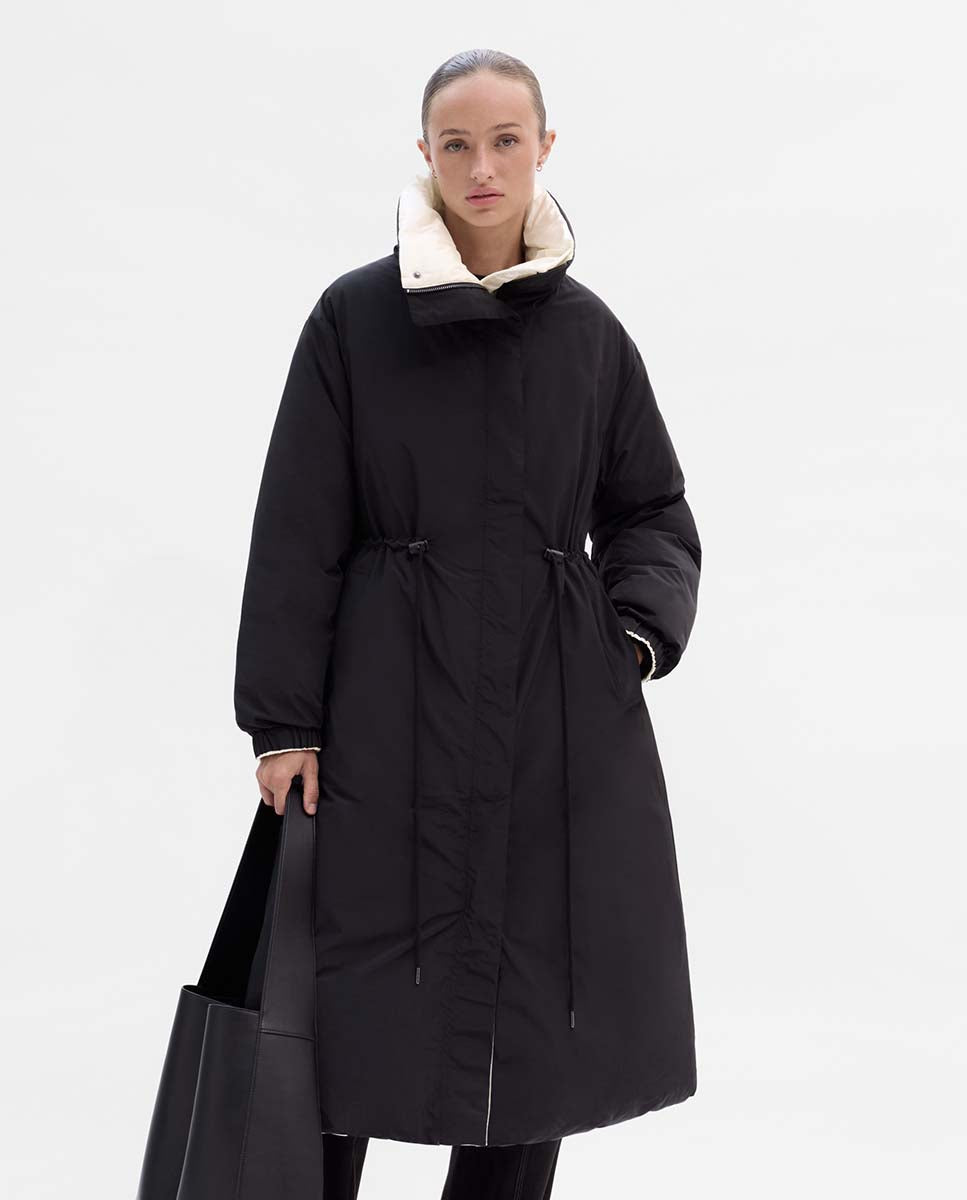 Parka larga reversible