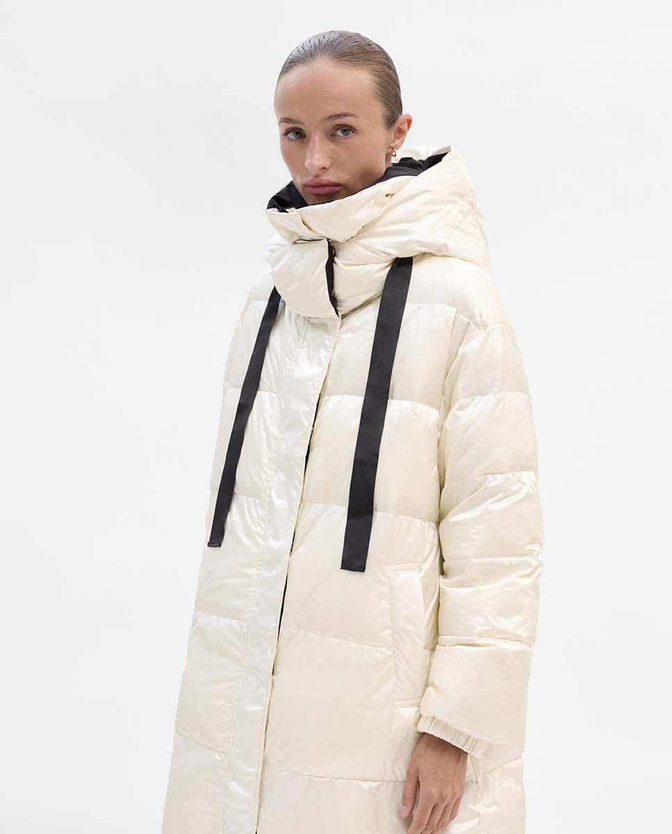 Parka larga reversible