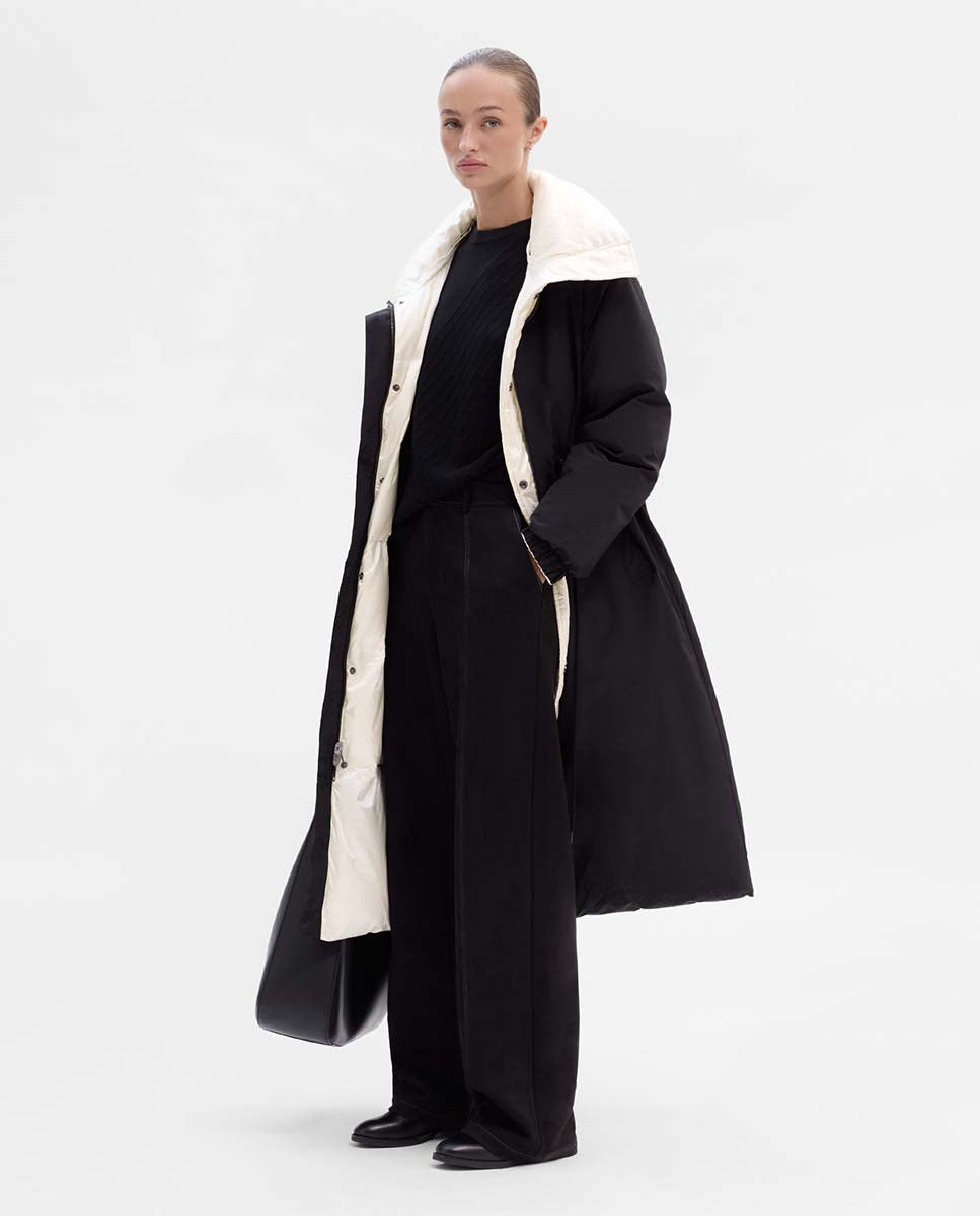 Parka larga reversible