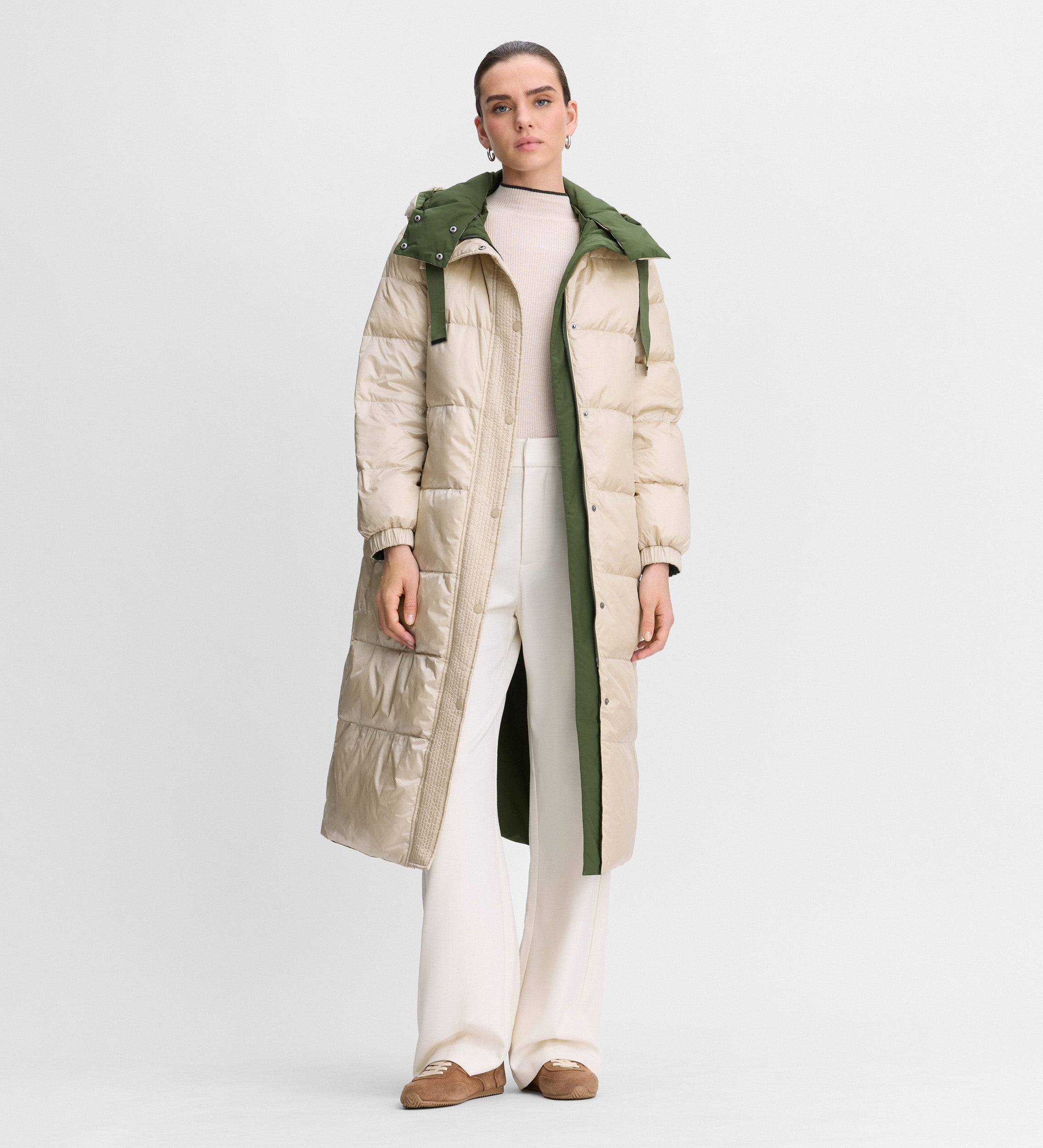 Parka larga reversible